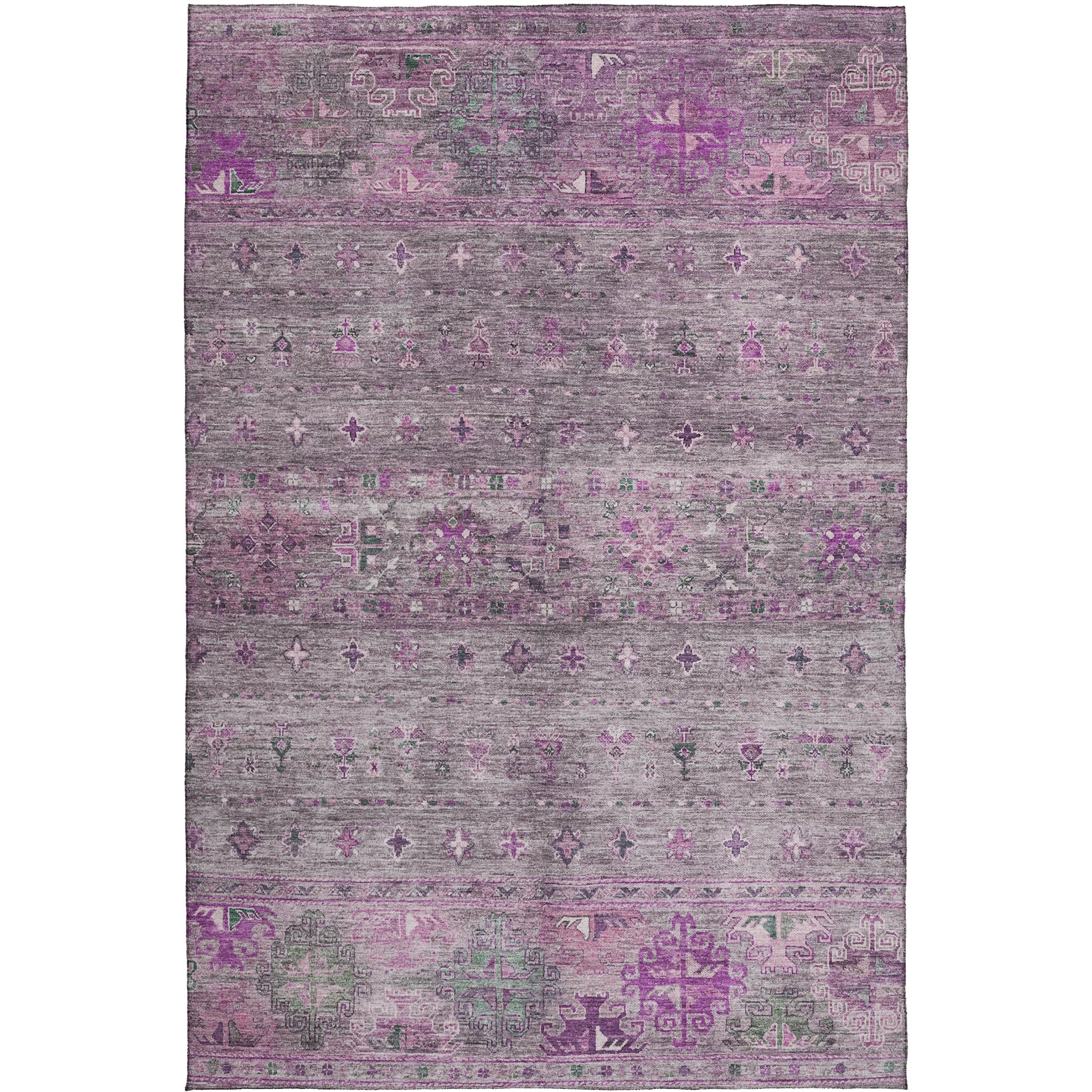 Indoor/Outdoor Traditional KJ5 Purple Rug 2'6" x 3'10" #shape_Rectangle