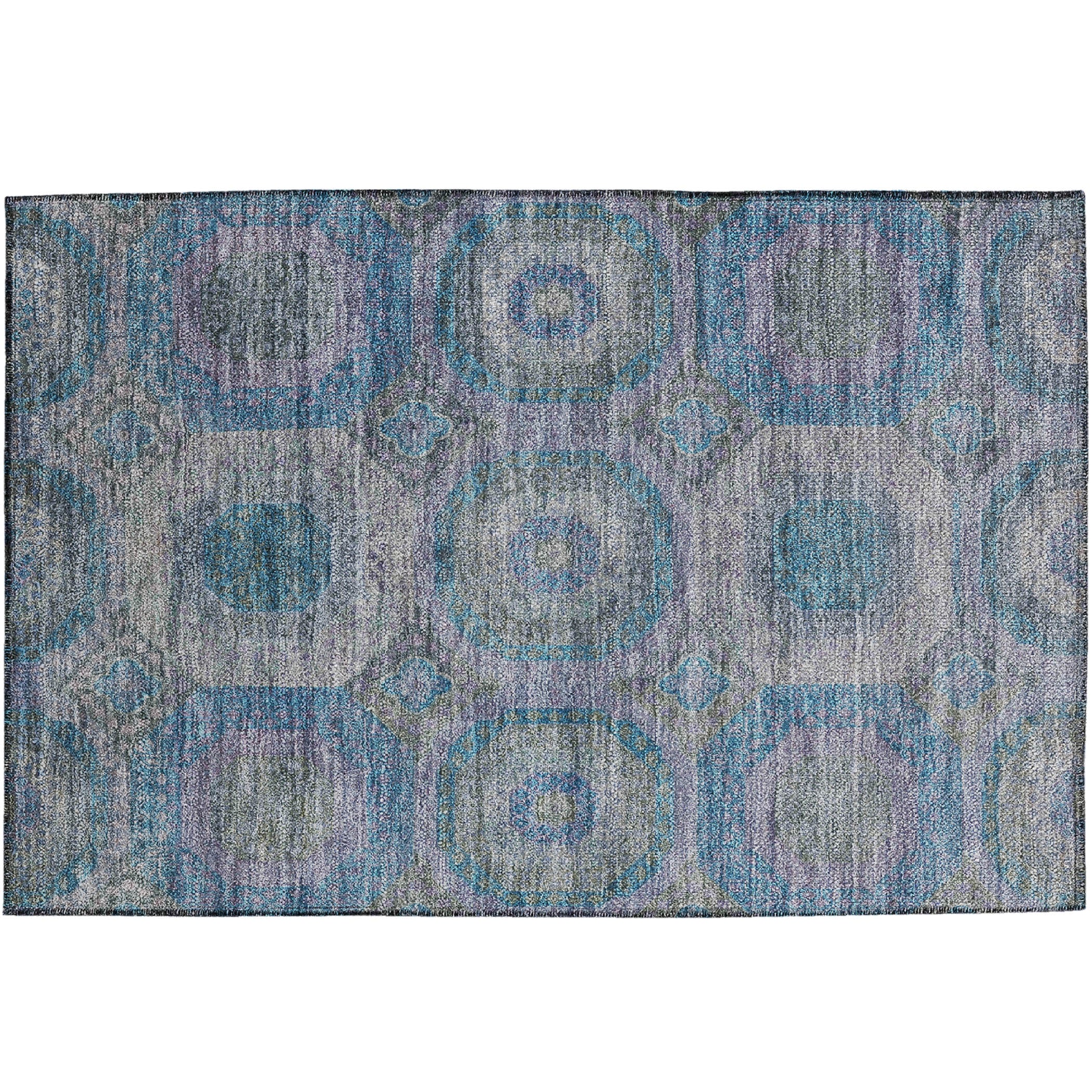 Indoor/Outdoor Traditional KJ6 Blue Rug 1'8" x 2'6" #shape_Rectangle