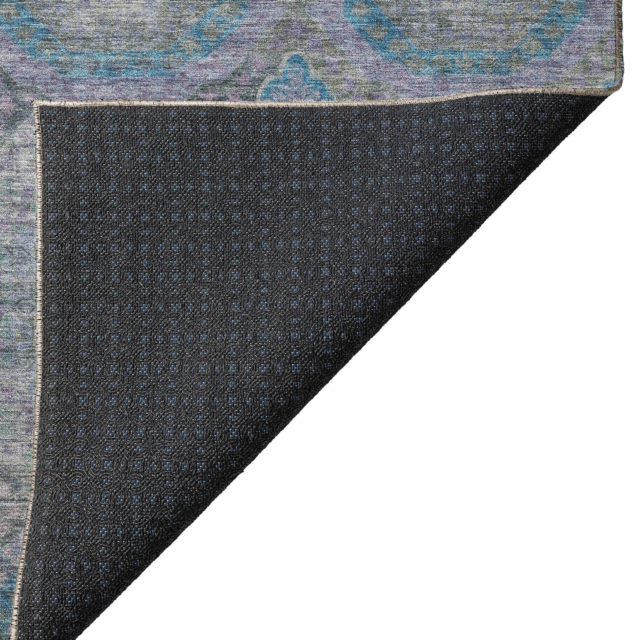 Indoor/Outdoor Traditional KJ6 Blue Rug 1'8" x 2'6" #shape_Rectangle