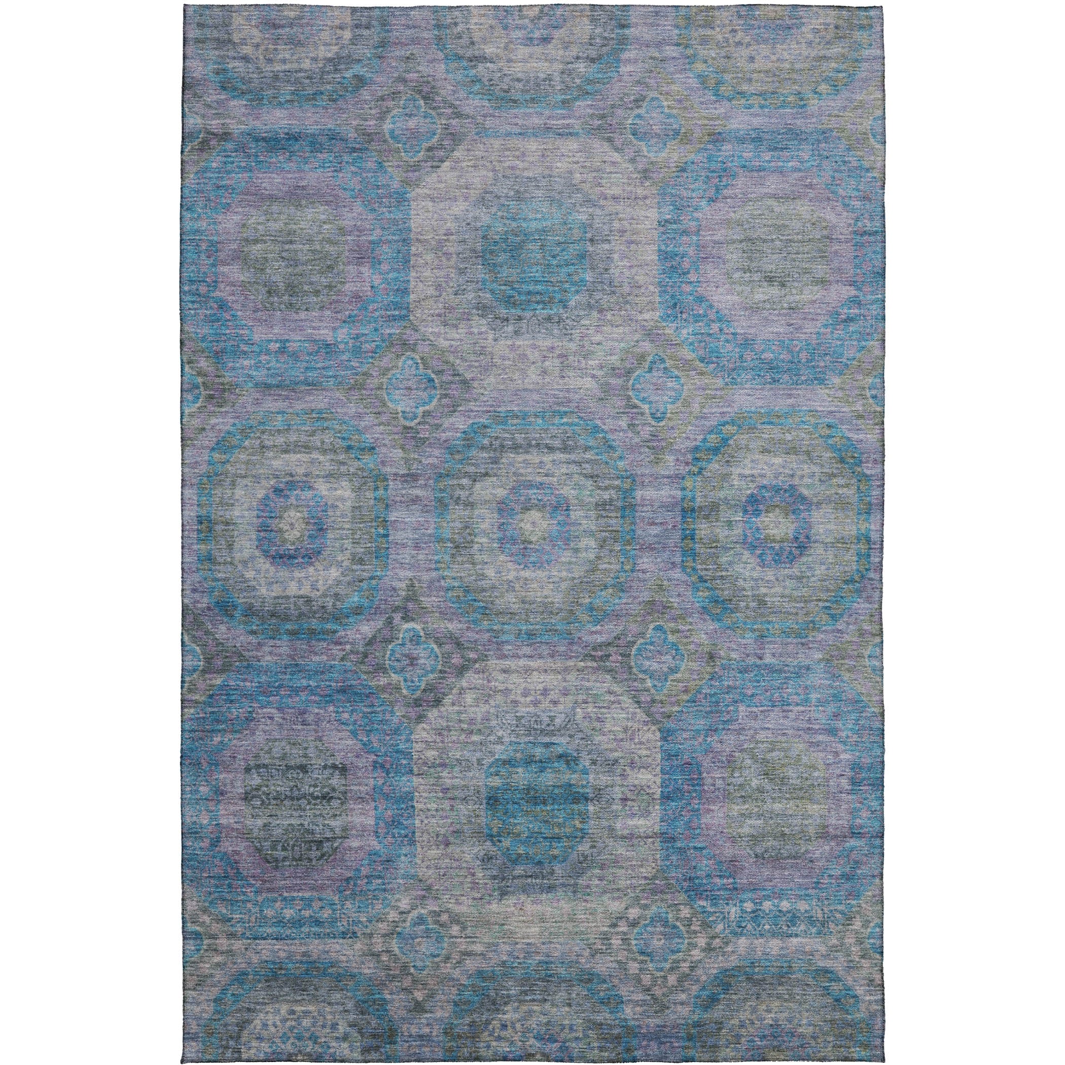 Indoor/Outdoor Traditional KJ6 Blue Rug 2'6" x 3'10" #shape_Rectangle