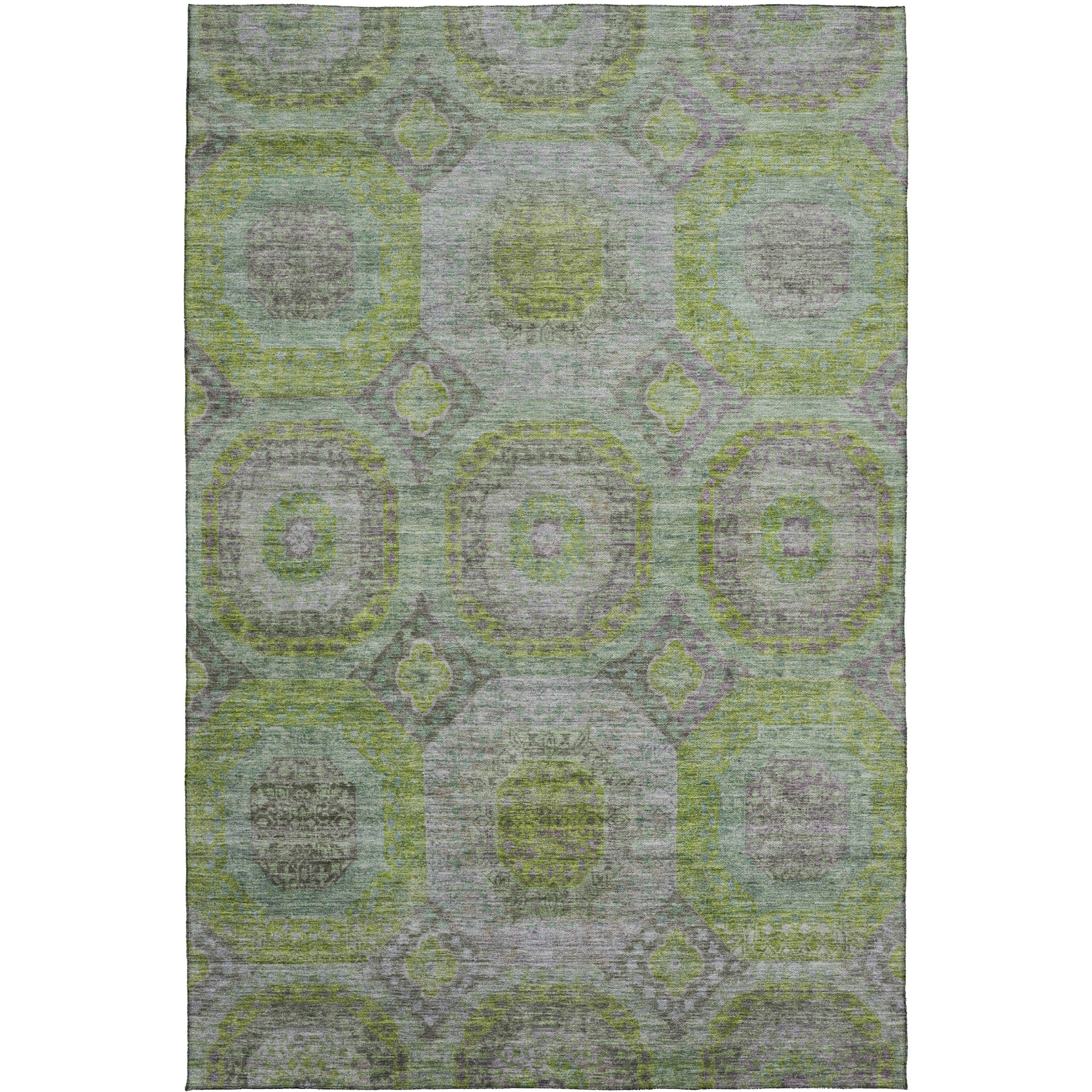 Indoor/Outdoor Traditional KJ6 Olive Green Rug 2'6" x 3'10" #shape_Rectangle