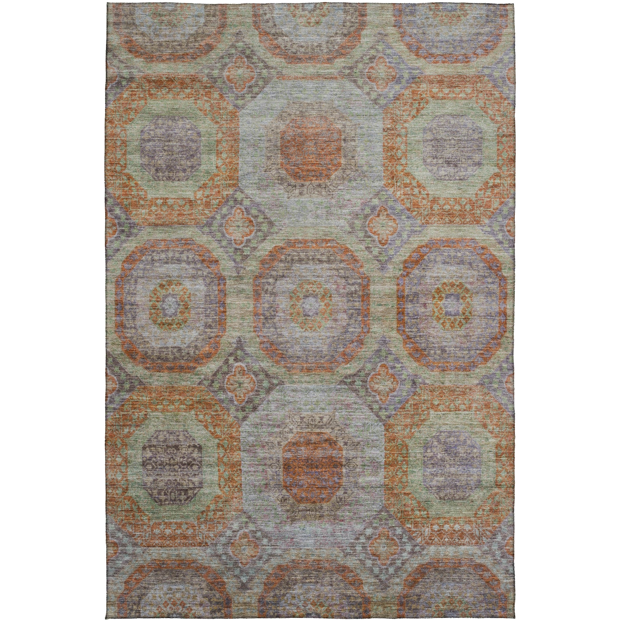 Indoor/Outdoor Traditional KJ6 Paprika Orange Rug 2'6" x 3'10" #shape_Rectangle