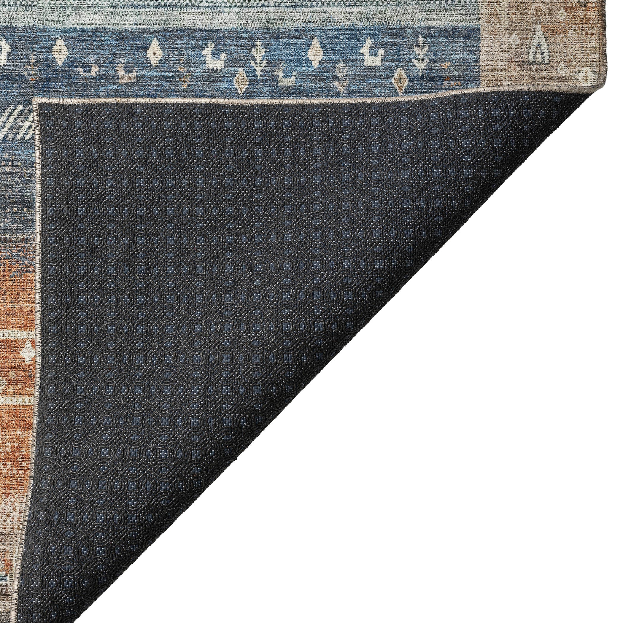 Indoor/Outdoor Traditional KJ7 Brown Rug 1'8" x 2'6" #shape_Rectangle