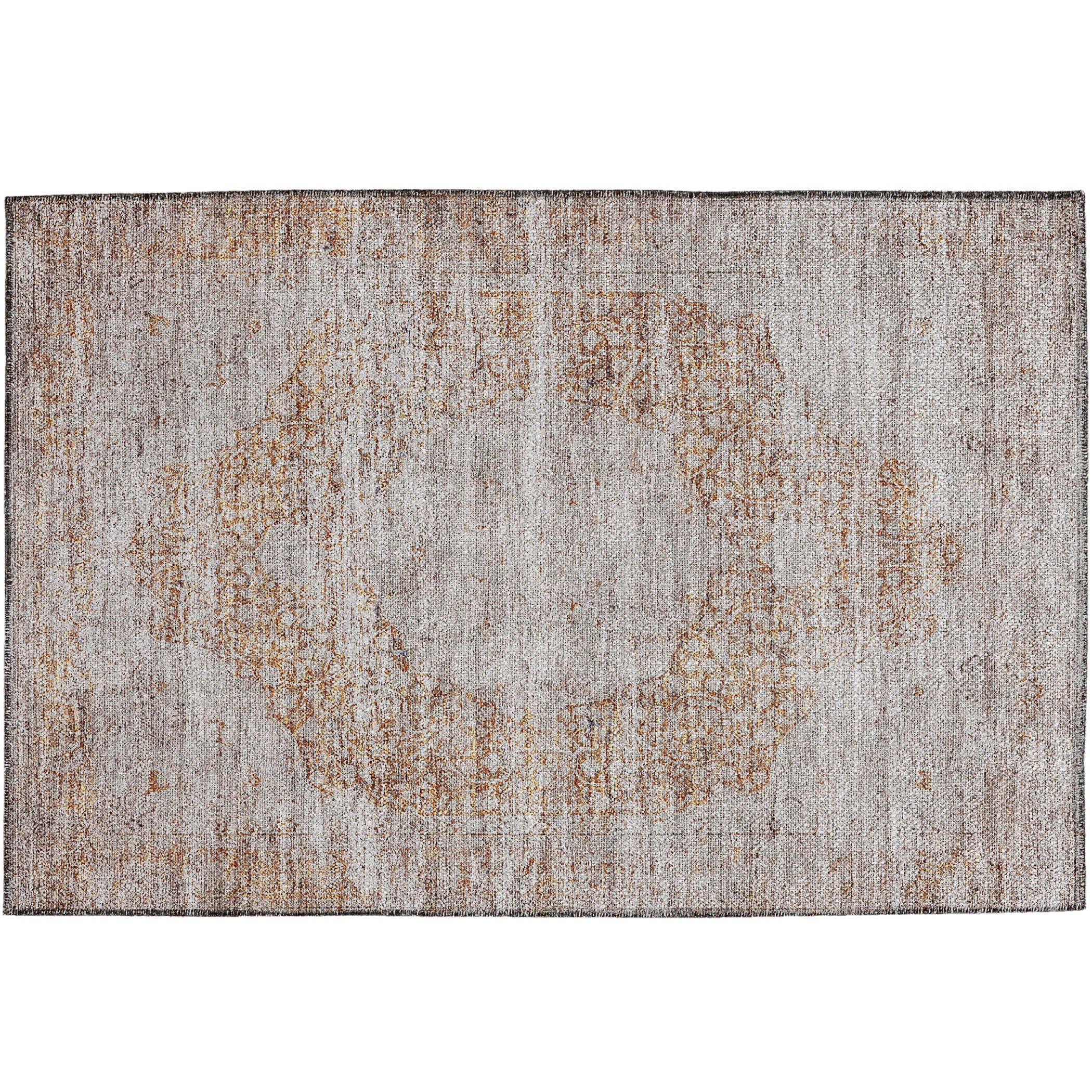 Indoor/Outdoor Traditional KJ8 Copper Orange Rug 1'8" x 2'6" #shape_Rectangle