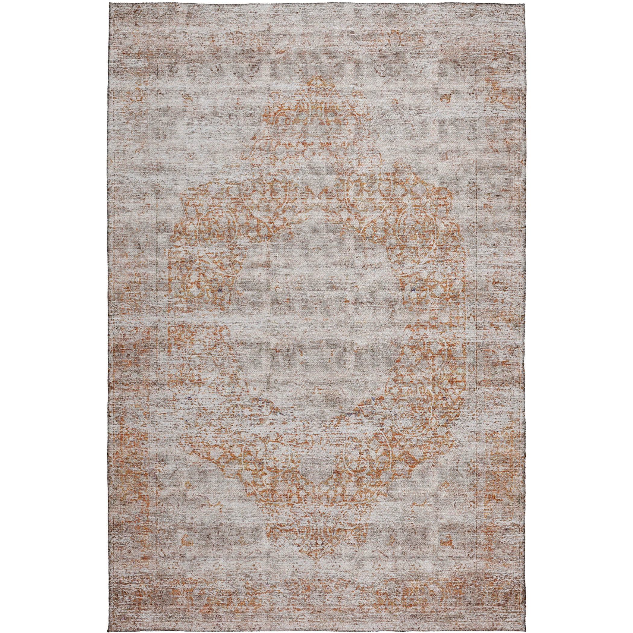 Indoor/Outdoor Traditional KJ8 Copper Orange Rug 2'6" x 3'10" #shape_Rectangle