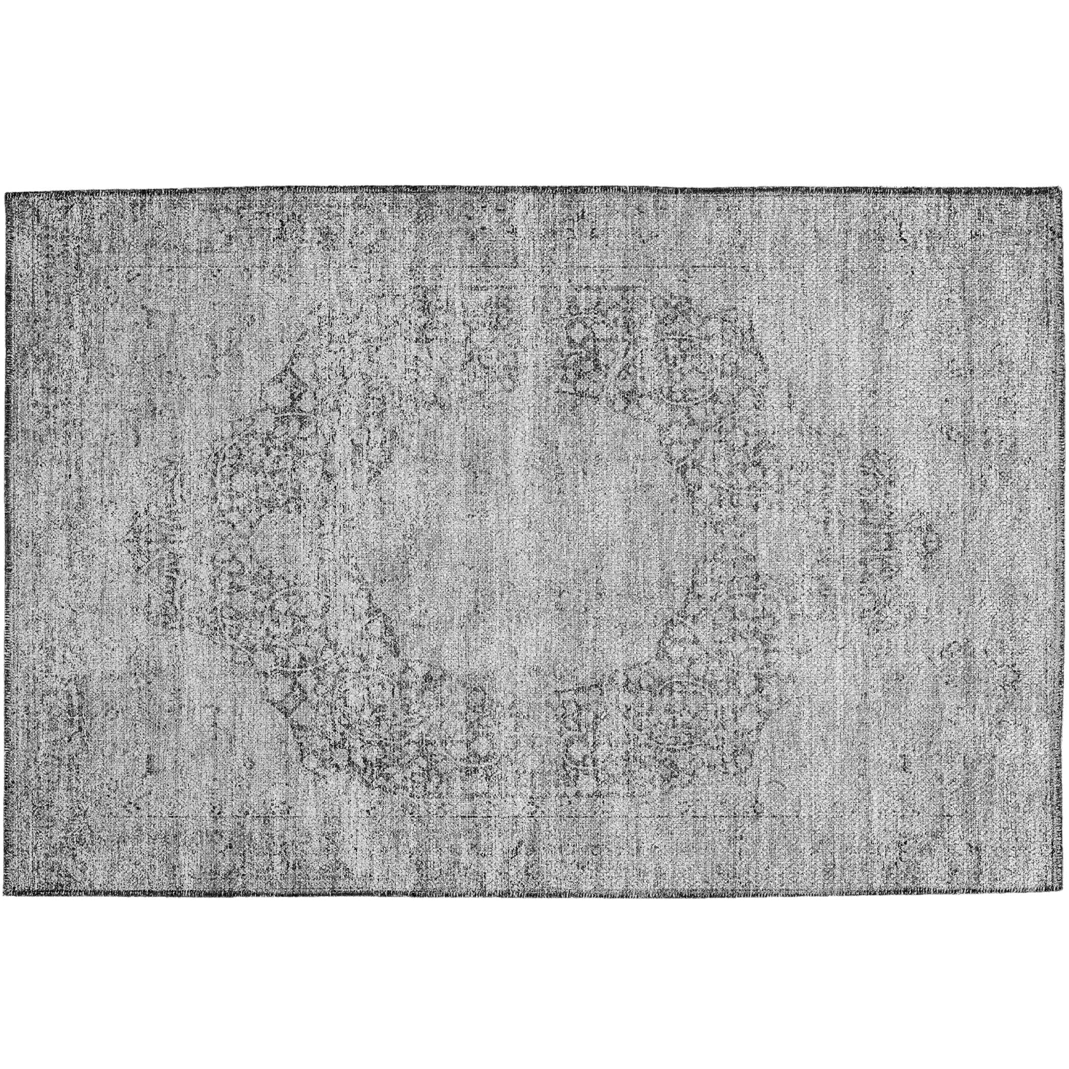 Indoor/Outdoor Traditional KJ8 Gray Rug 1'8" x 2'6" #shape_Rectangle
