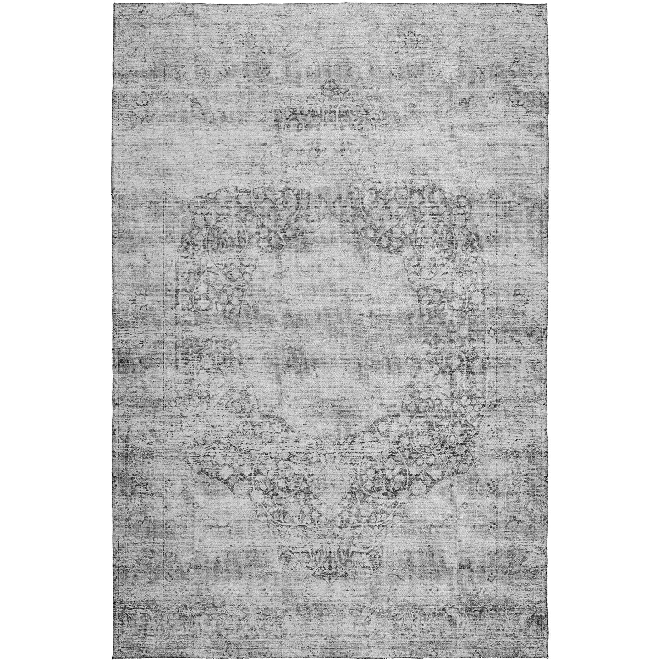 Indoor/Outdoor Traditional KJ8 Gray Rug 2'6" x 3'10" #shape_Rectangle