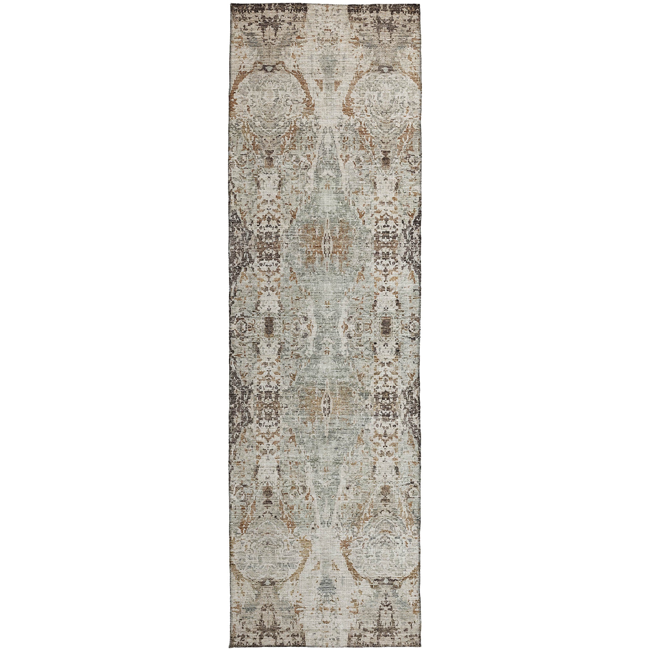 Indoor/Outdoor Traditional KJ9 Linen Ivory Rug 2'3" x 7'6" #shape_Runner