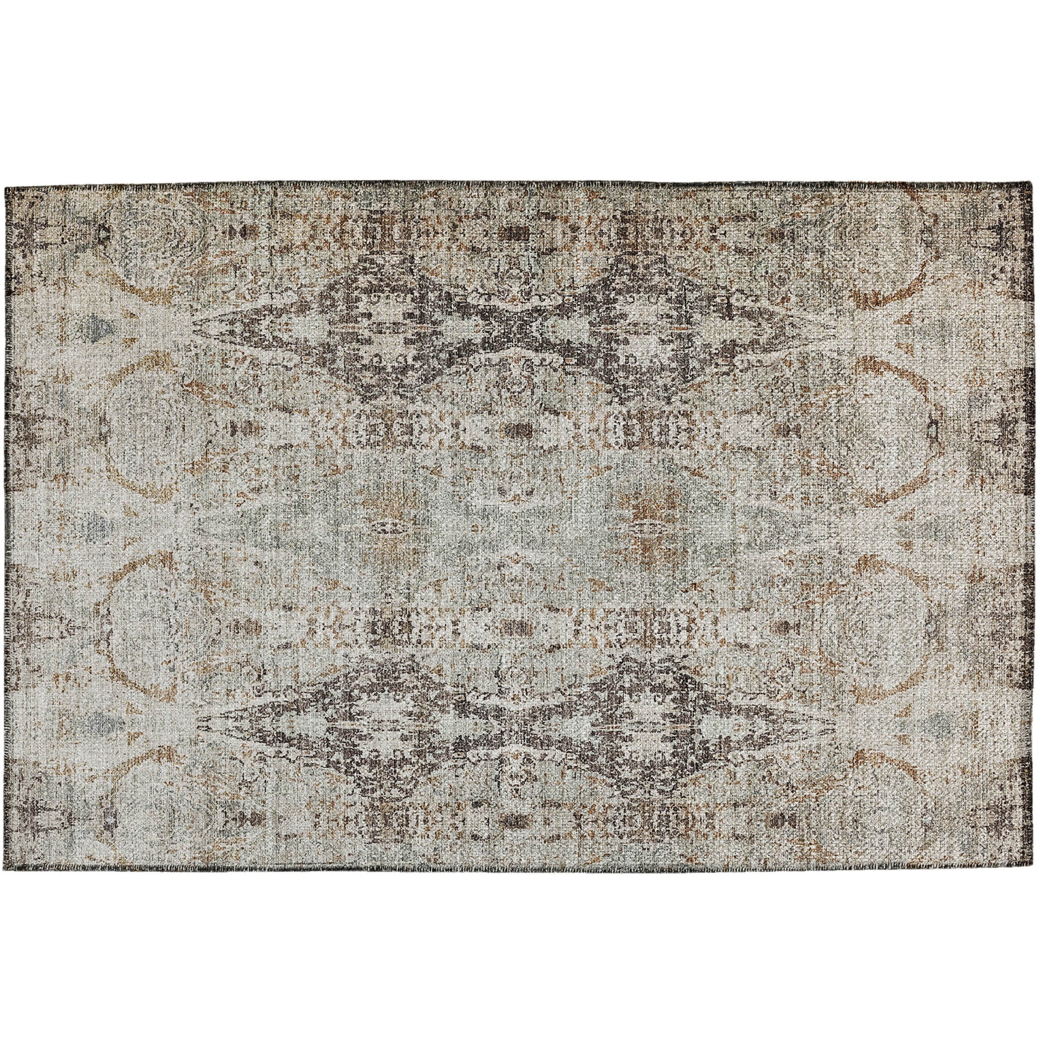 Indoor/Outdoor Traditional KJ9 Linen Ivory Rug 1'8" x 2'6" #shape_Rectangle