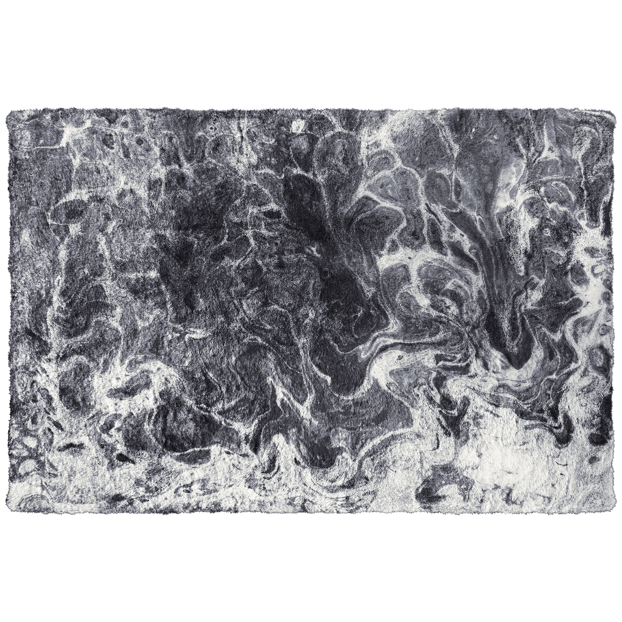 Luxury Machine Washable Contemporary KK14 Marble Black Rug 1'8" x 2'6" #shape_Rectangle