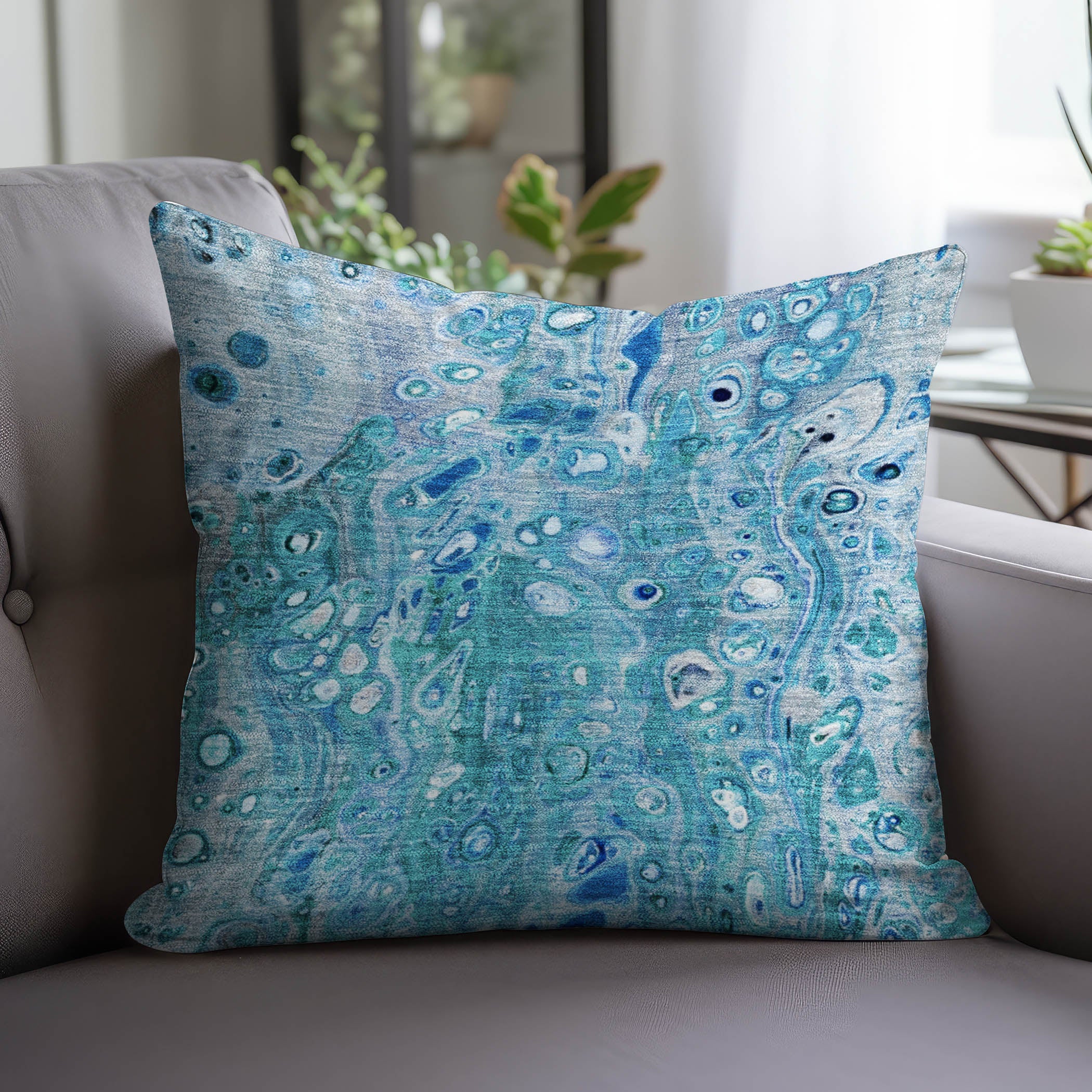 Luxury Machine Washable Contemporary KK18 Ocean Blue Rug 3' x 5' #shape_Rectangle