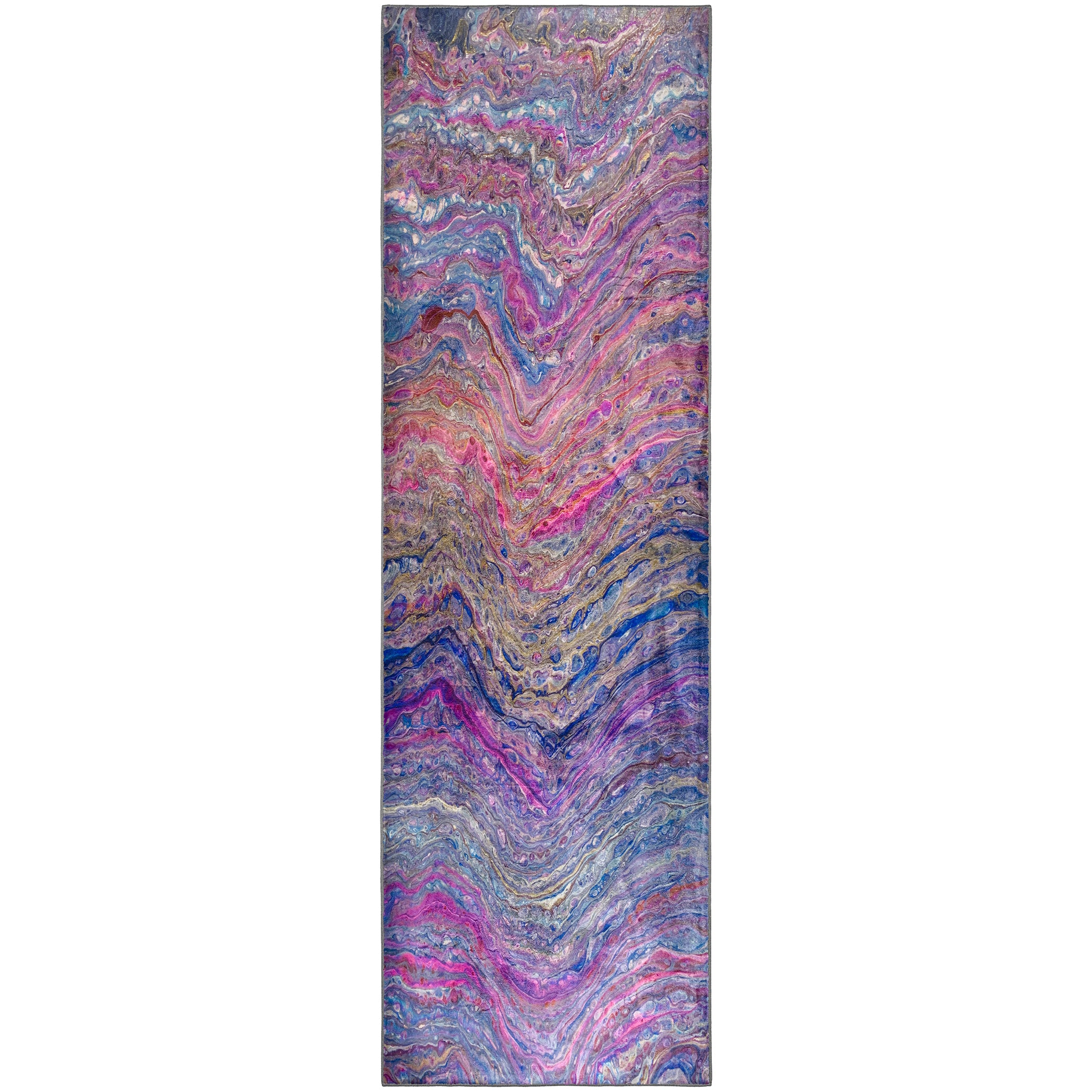 Luxury Machine Washable Contemporary KK3 Passion Multi Rug 2'3" x 7'6" #shape_Runner
