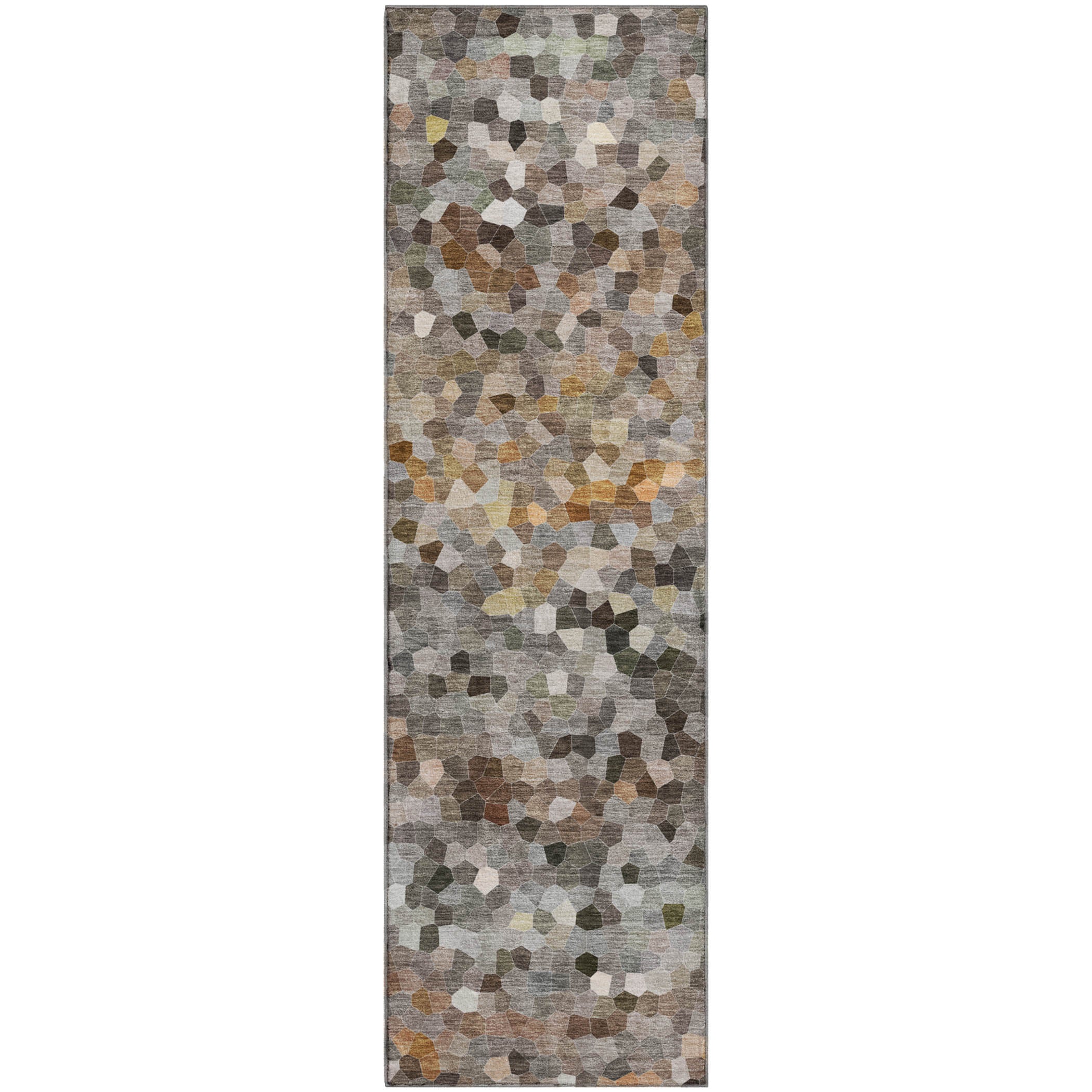 Luxury Washable Indoor/Outdoor Transitional KL1 Pewter Gray Rug 2'3" x 7'6" #shape_Runner