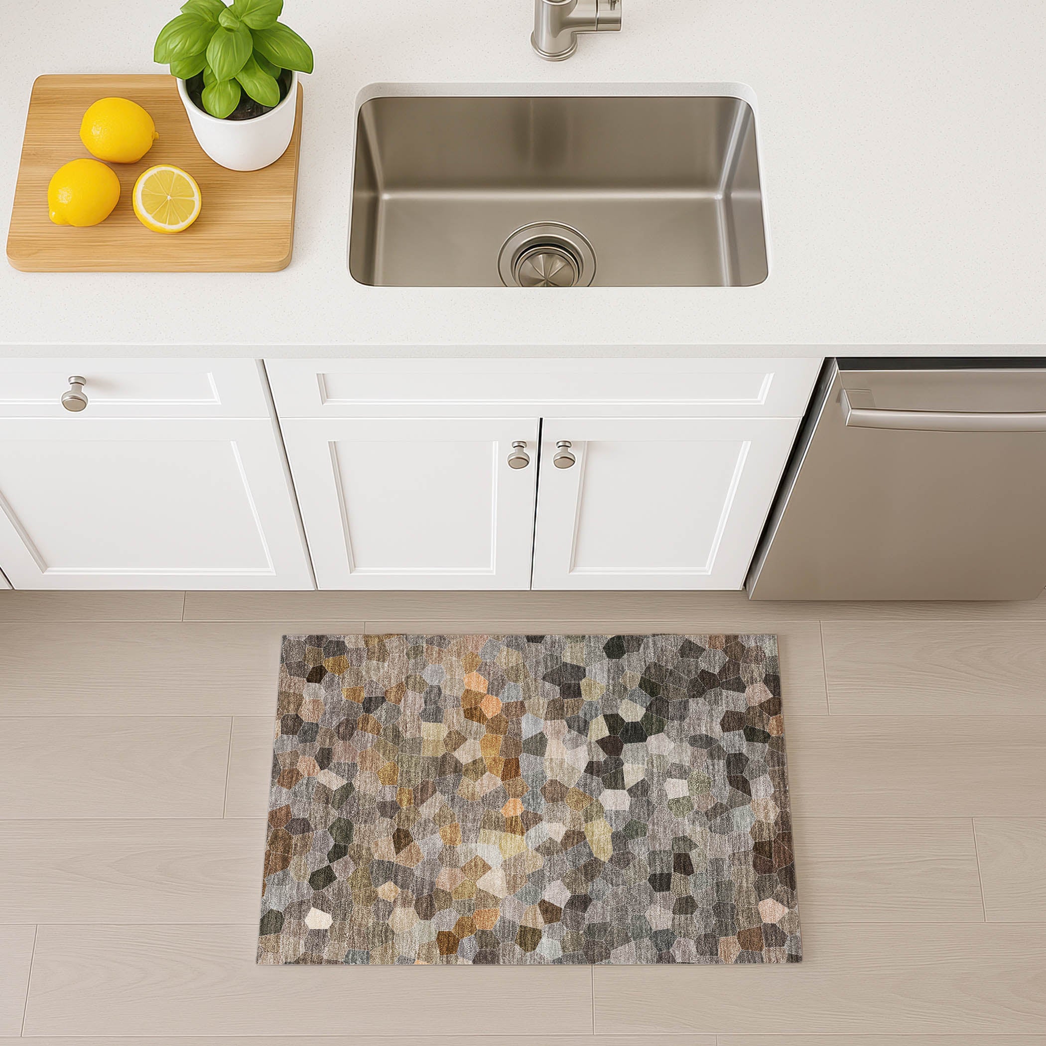 Luxury Washable Indoor/Outdoor Transitional KL1 Pewter Gray Rug 1'8" x 2'6" #shape_Rectangle