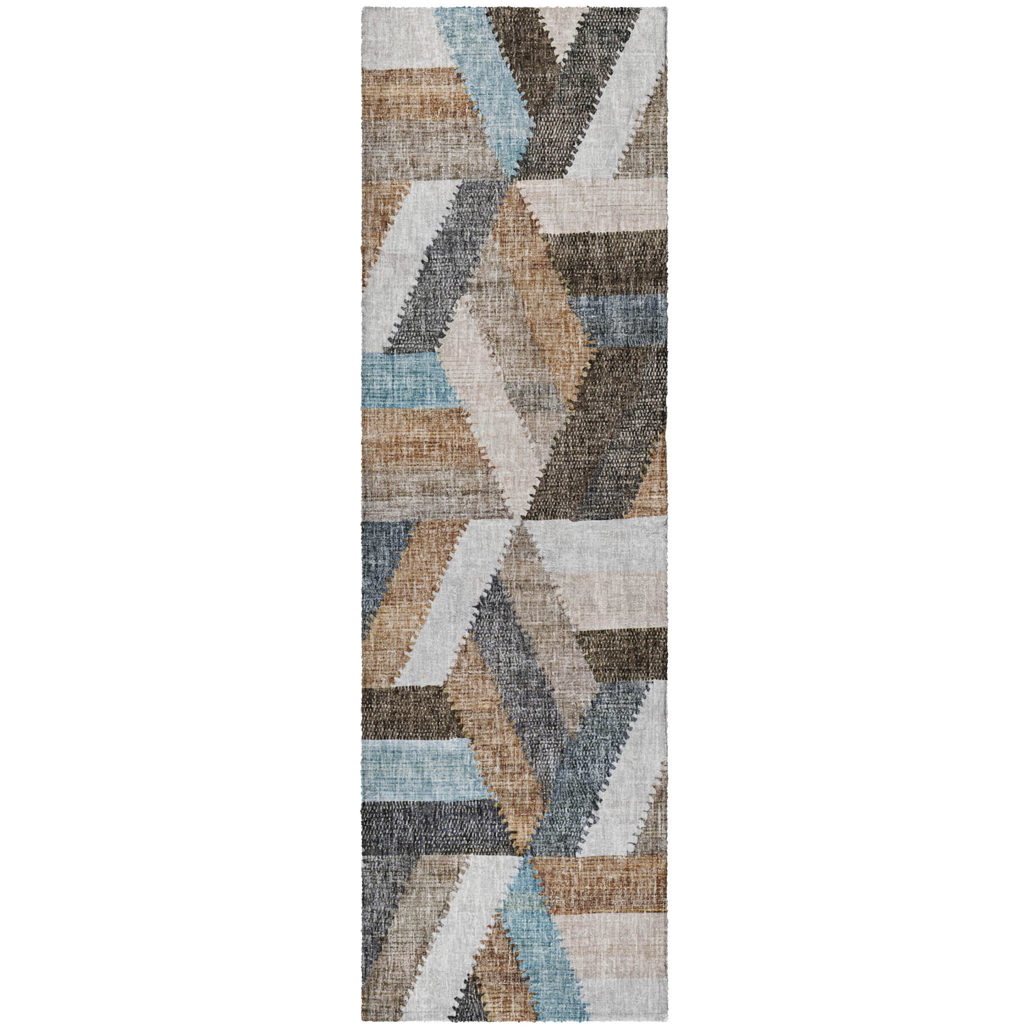 Luxury Washable Transitional LN1 Brown Rug 2'3" x 7'6" #shape_Runner