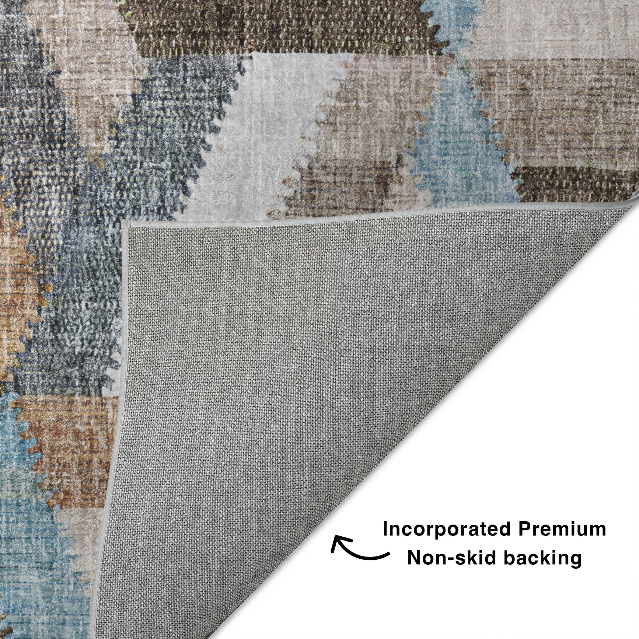 Luxury Washable Transitional LN1 Brown Rug 1'8" x 2'6" #shape_Rectangle
