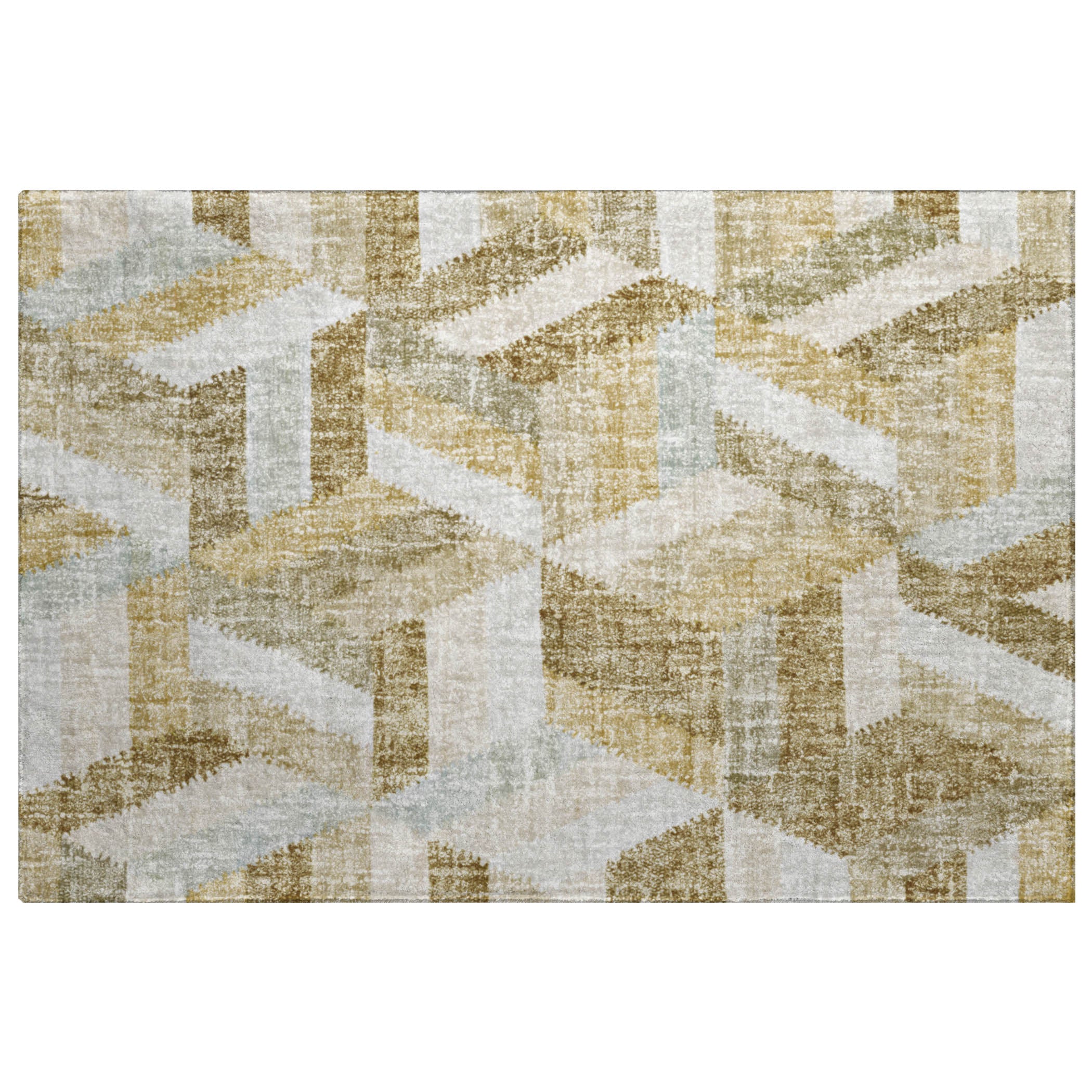 Luxury Washable Transitional LN1 Tan Brown Rug 1'8" x 2'6" #shape_Rectangle