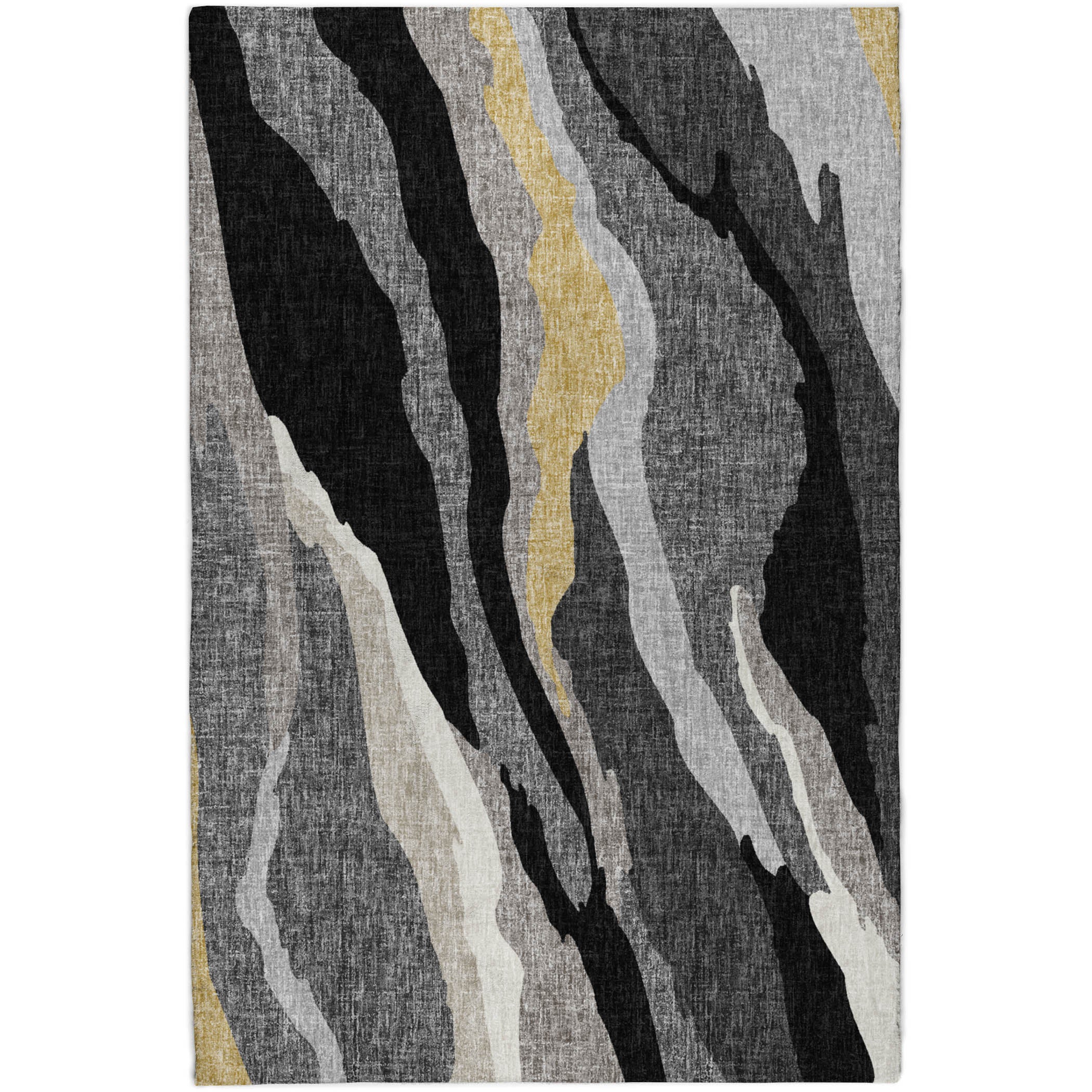 Luxury Washable Transitional LN4 Black Rug 2'6" x 3'10" #shape_Rectangle