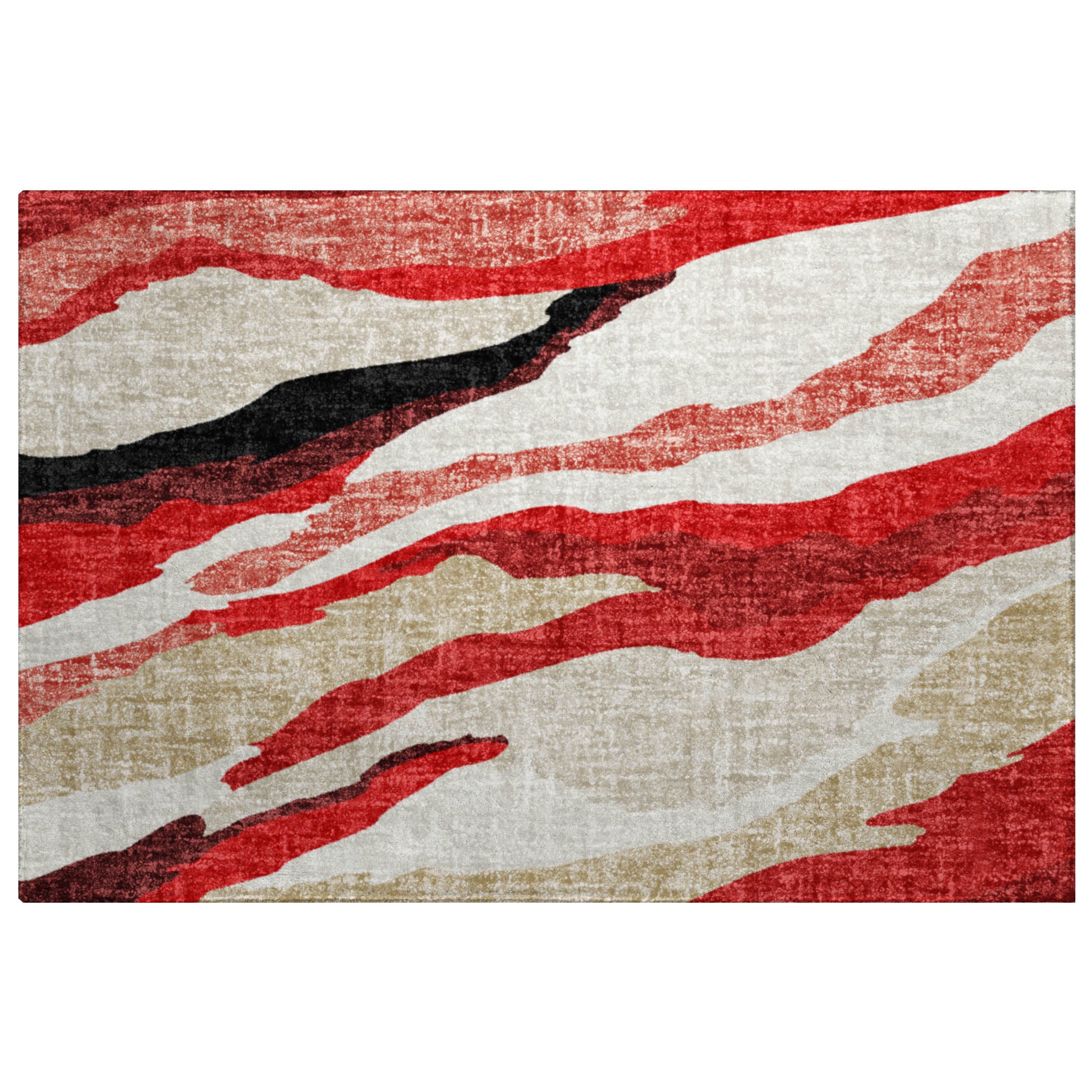 Luxury Washable Transitional LN4 Red Rug 1'8" x 2'6" #shape_Rectangle