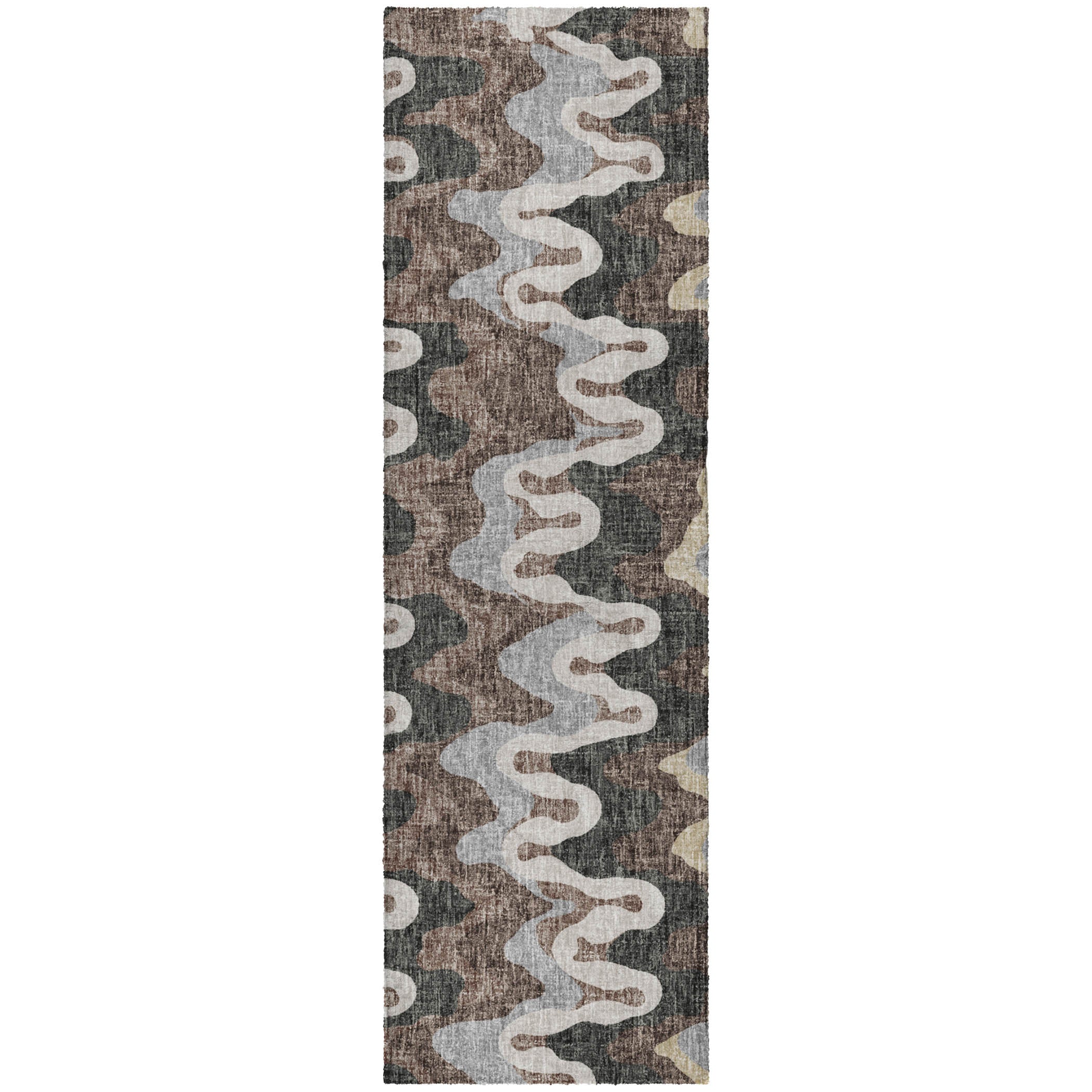 Luxury Washable Transitional LN6 Charcoal Gray Rug 2'3" x 7'6" #shape_Runner