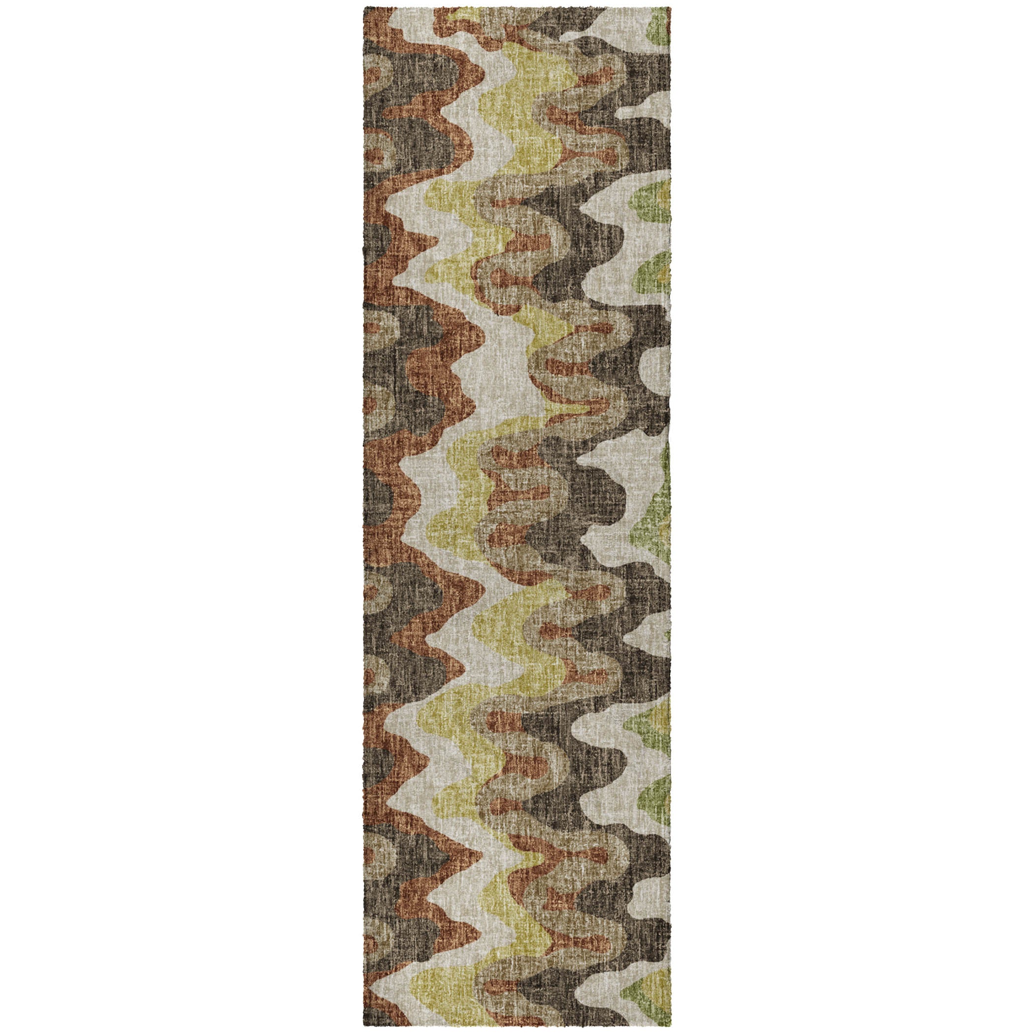 Luxury Washable Transitional LN6 Chocolate Brown Rug 2'3" x 7'6" #shape_Runner