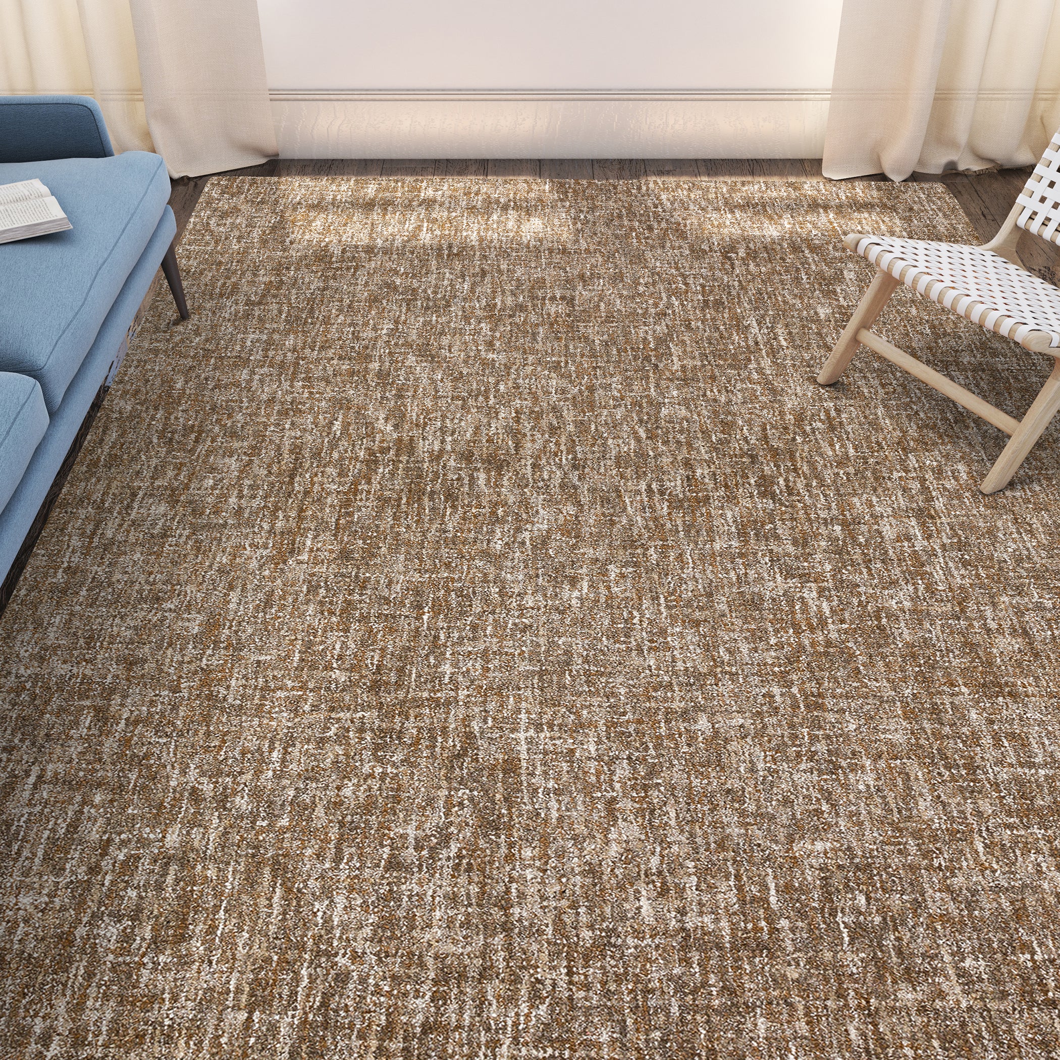 Transitional ME1 Mocha Brown Wool Rug 2' x 3' #shape_Rectangle