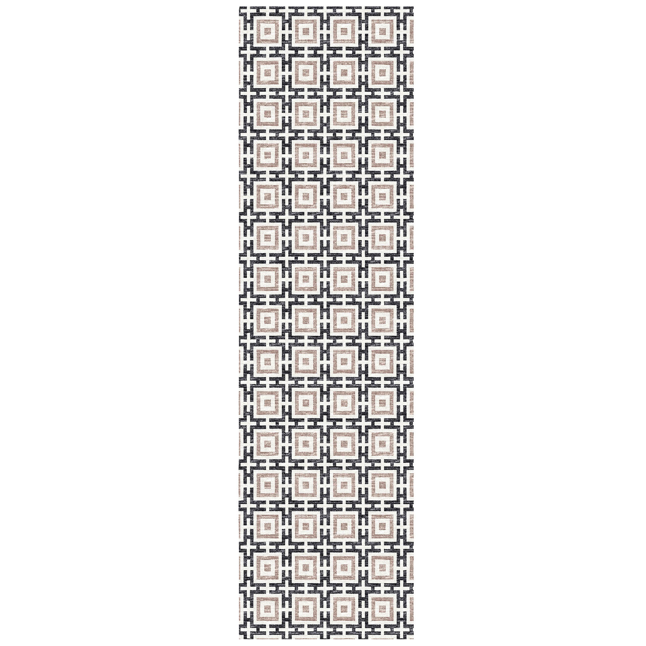 Luxury Machine Washable Indoor/Outdoor Transitional MO1 Black Rug 2'3" x 10' #shape_Runner