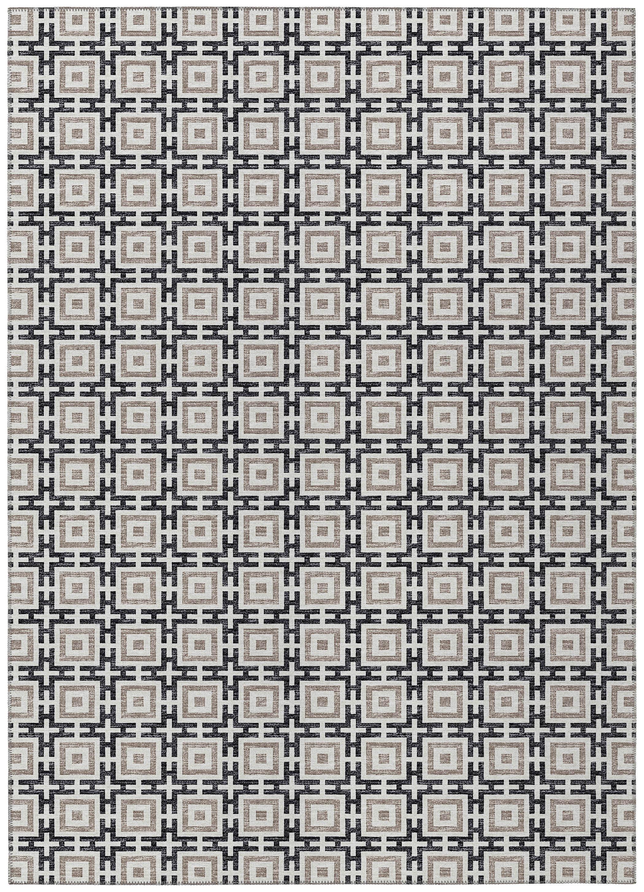 Luxury Machine Washable Indoor/Outdoor Transitional MO1 Black Rug 3' x 5' #shape_Rectangle