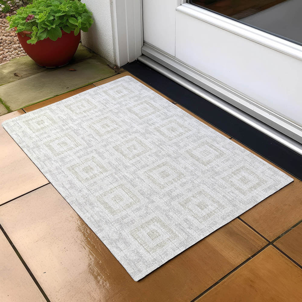Luxury Machine Washable Indoor/Outdoor Transitional MO1 Linen Ivory Rug 1'8" x 2'6" #shape_Rectangle