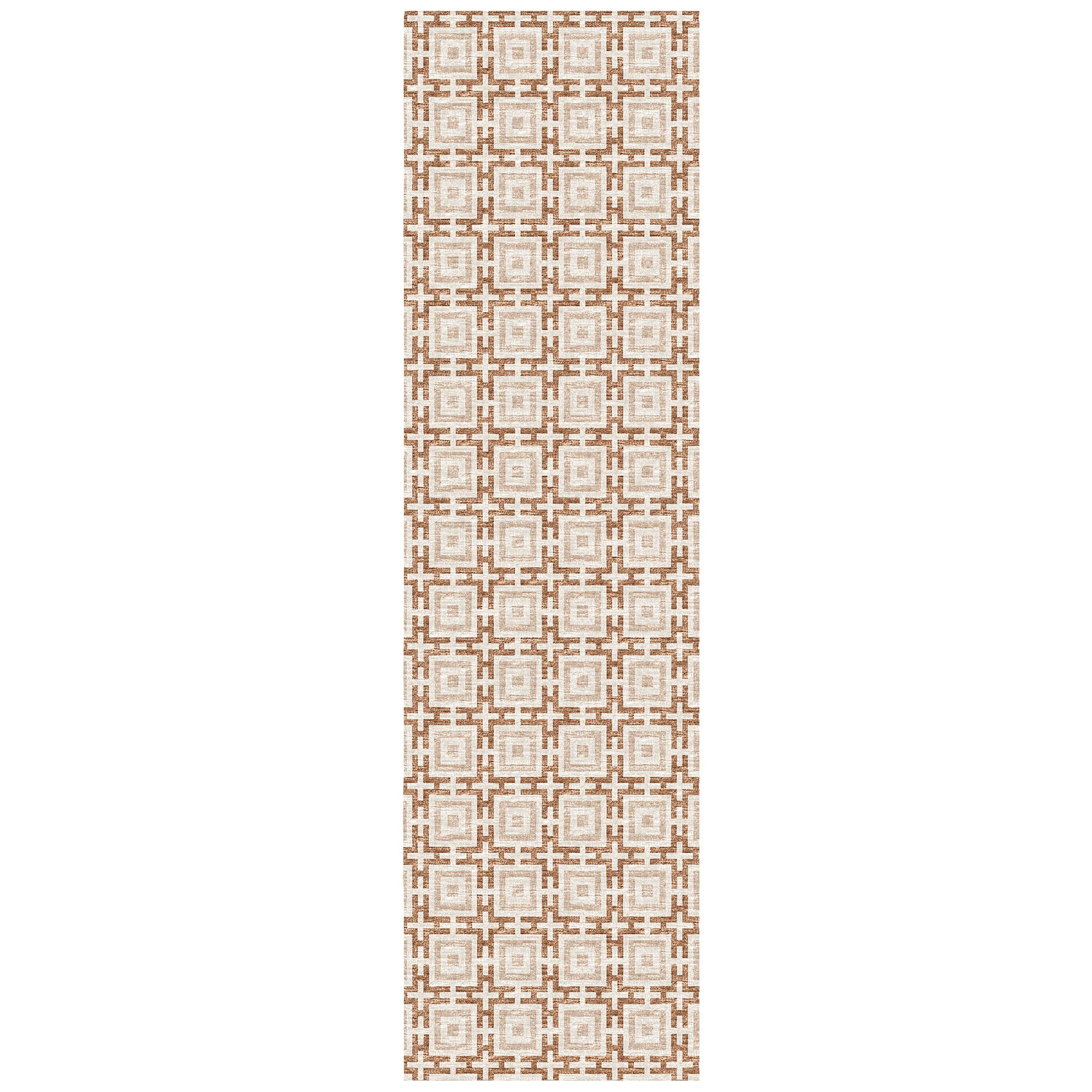 Luxury Machine Washable Indoor/Outdoor Transitional MO1 Taupe Brown Rug 2'3" x 10' #shape_Runner