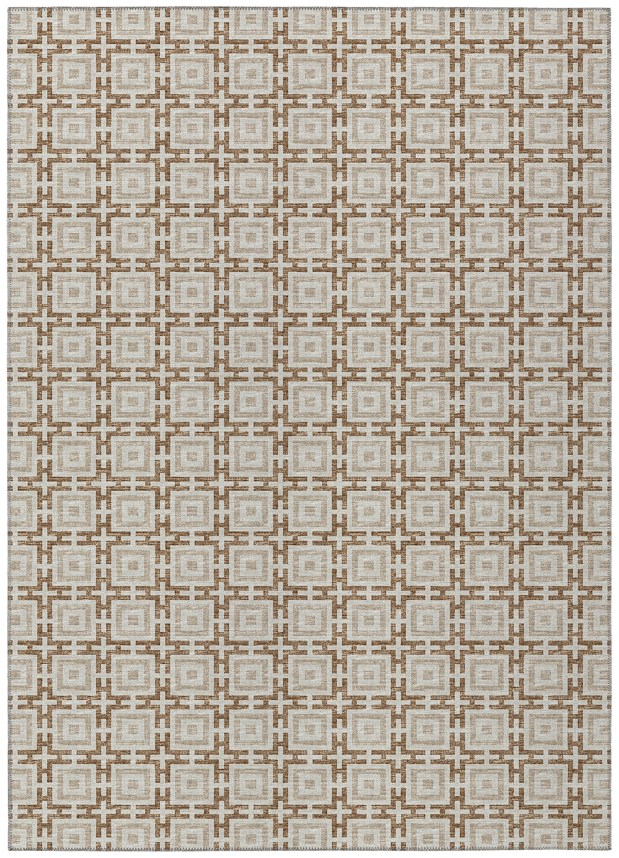 Luxury Machine Washable Indoor/Outdoor Transitional MO1 Taupe Brown Rug 3' x 5' #shape_Rectangle