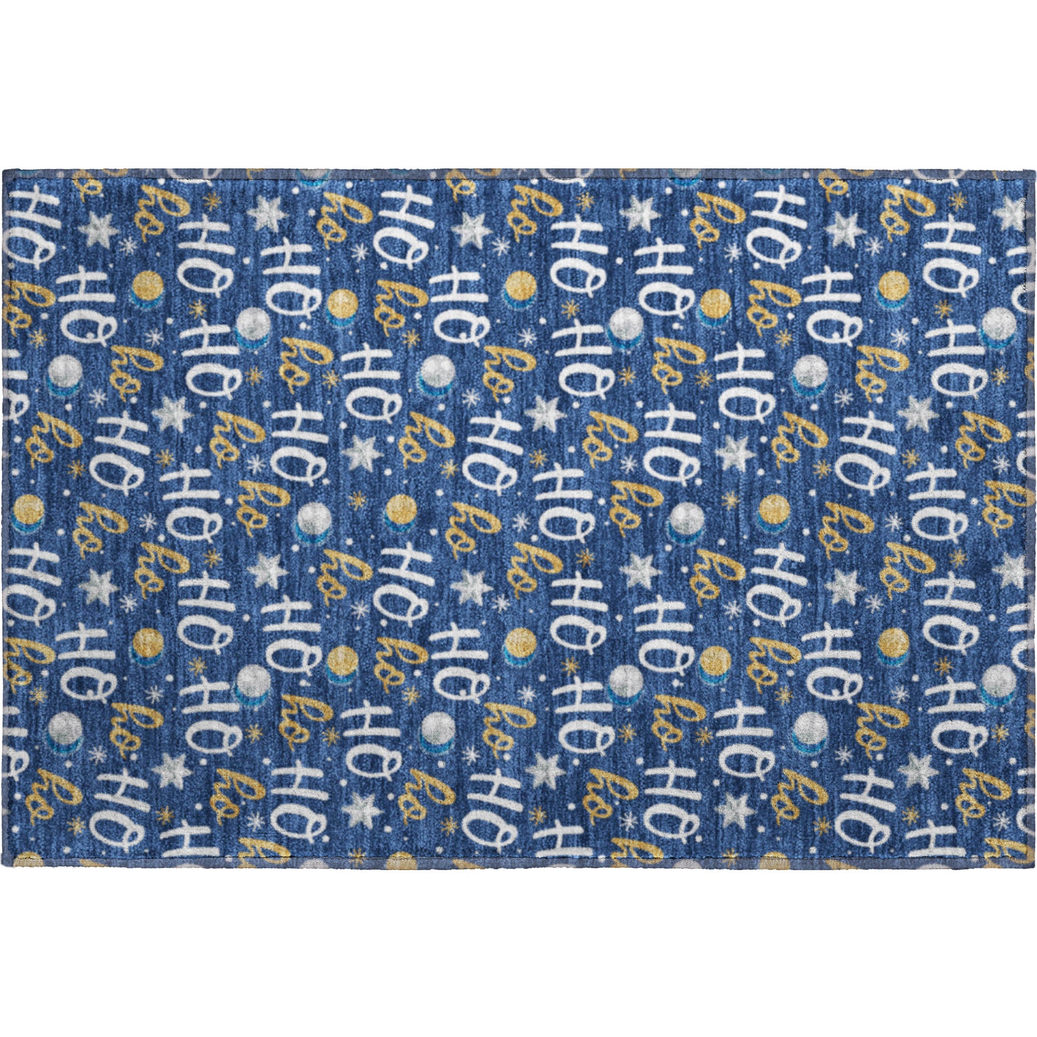 Luxury Washable Indoor/Outdoor Holiday MY18 Navy Blue Rug 1'8" x 2'6" #shape_Rectangle