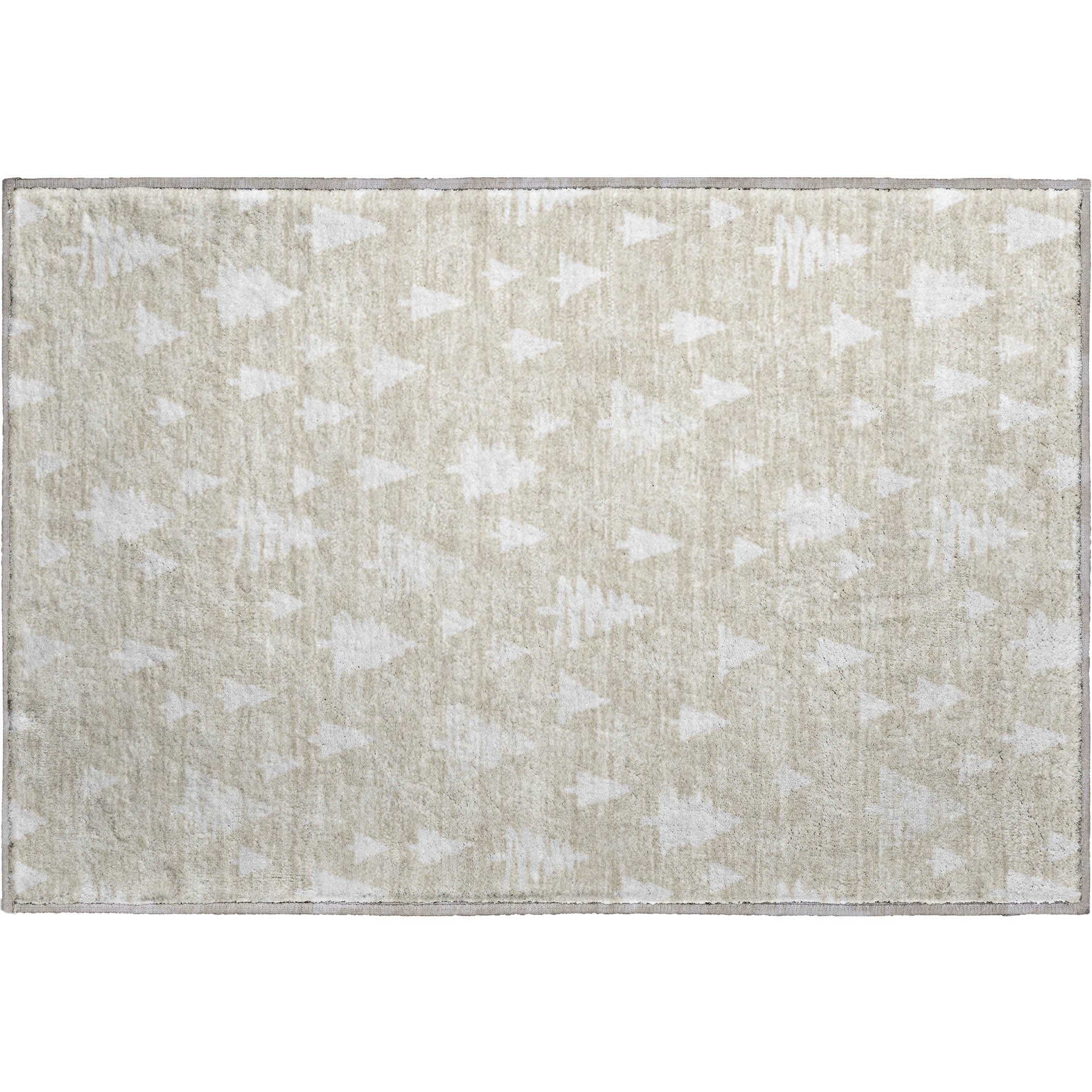 Luxury Washable Indoor/Outdoor Holiday MY23 Beige Brown Rug 1'8" x 2'6" #shape_Rectangle