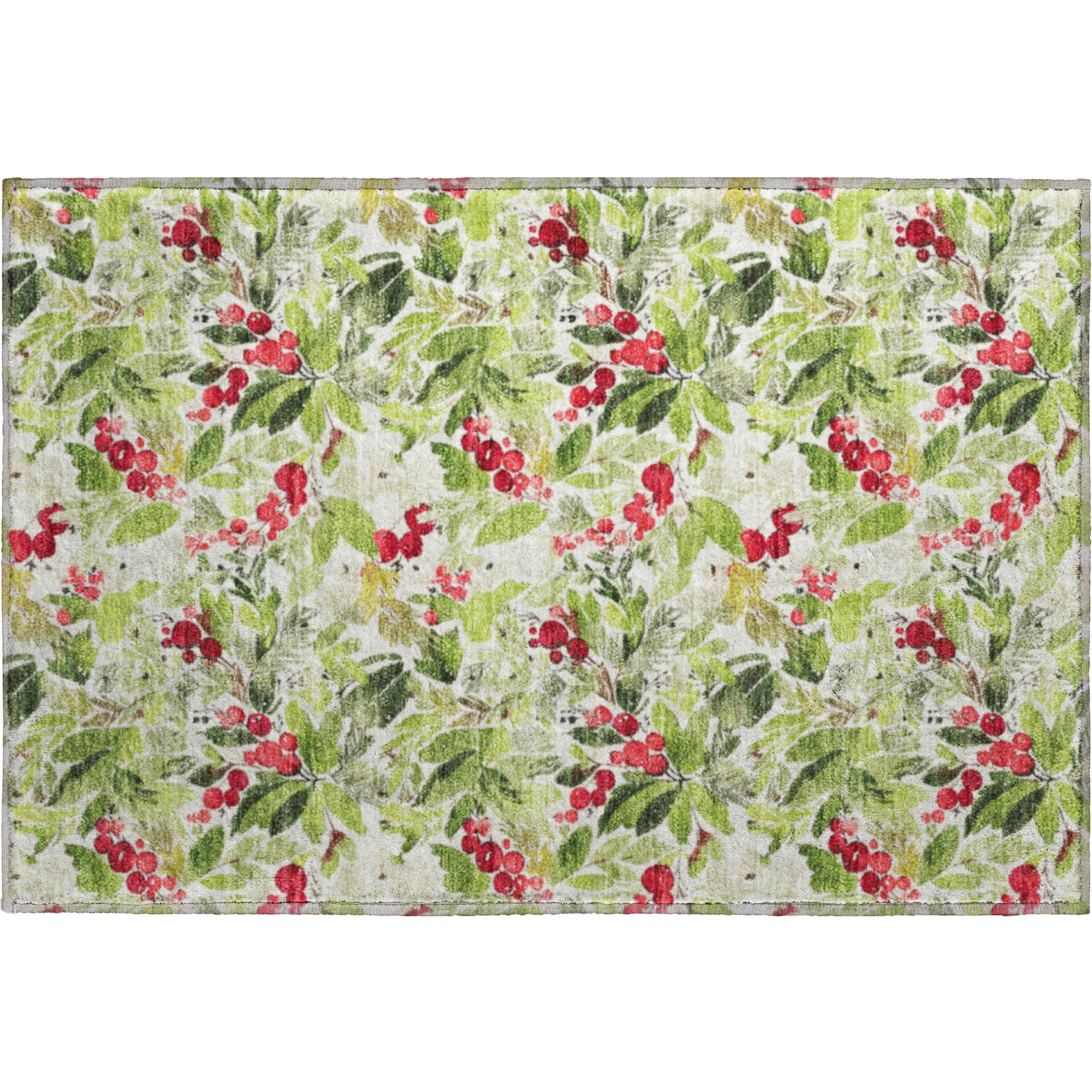 Luxury Washable Indoor/Outdoor Holiday MY24 Aloe Green Rug 1'8" x 2'6" #shape_Rectangle