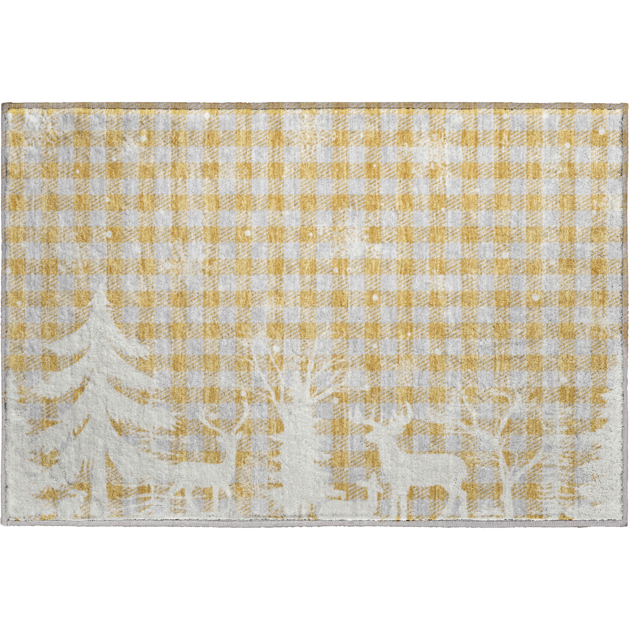 Luxury Washable Indoor/Outdoor Holiday MY26 Gold Rug 1'8" x 2'6" #shape_Rectangle
