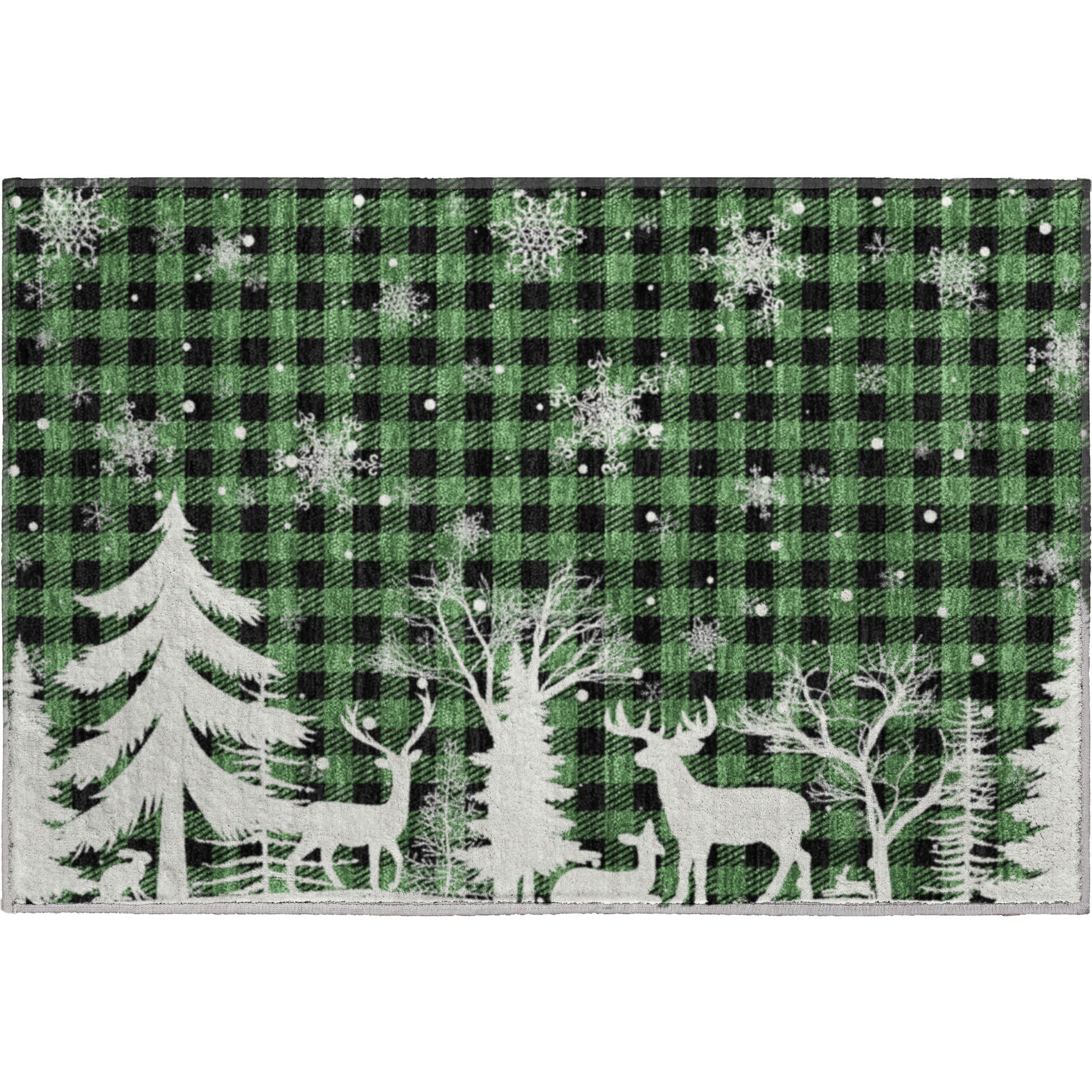 Luxury Washable Indoor/Outdoor Holiday MY26 Green Rug 1'8" x 2'6" #shape_Rectangle