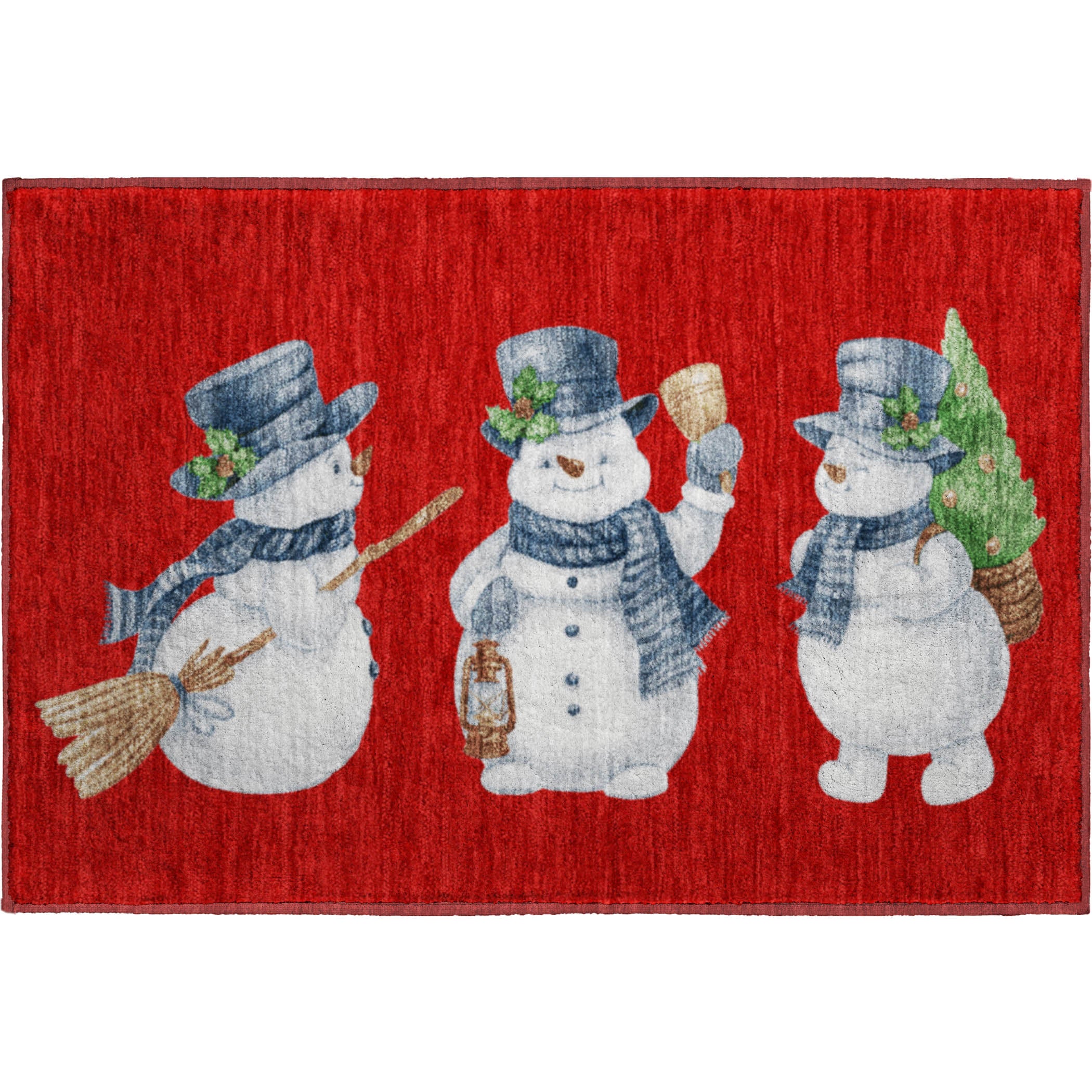 Luxury Washable Indoor/Outdoor Holiday MY28 Red Rug 1'8" x 2'6" #shape_Rectangle
