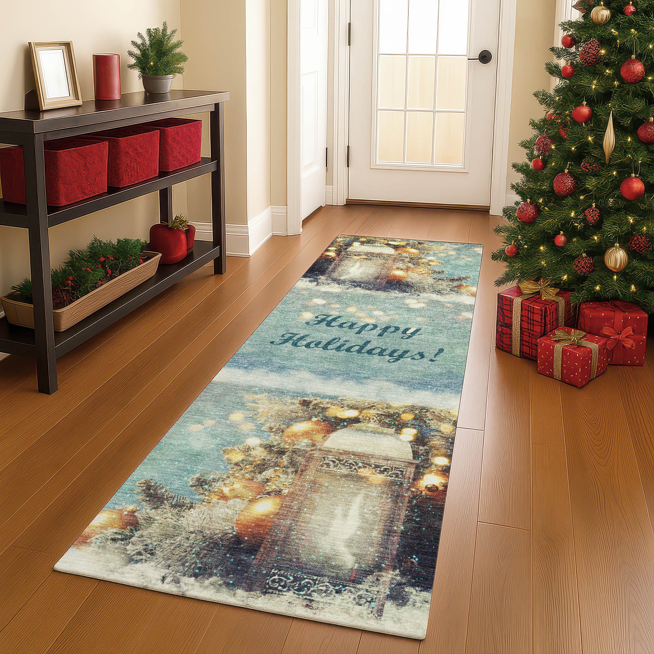 Luxury Washable Indoor/Outdoor Holiday MY3 Skydust Blue Rug 2'3" x 7'6" #shape_Runner