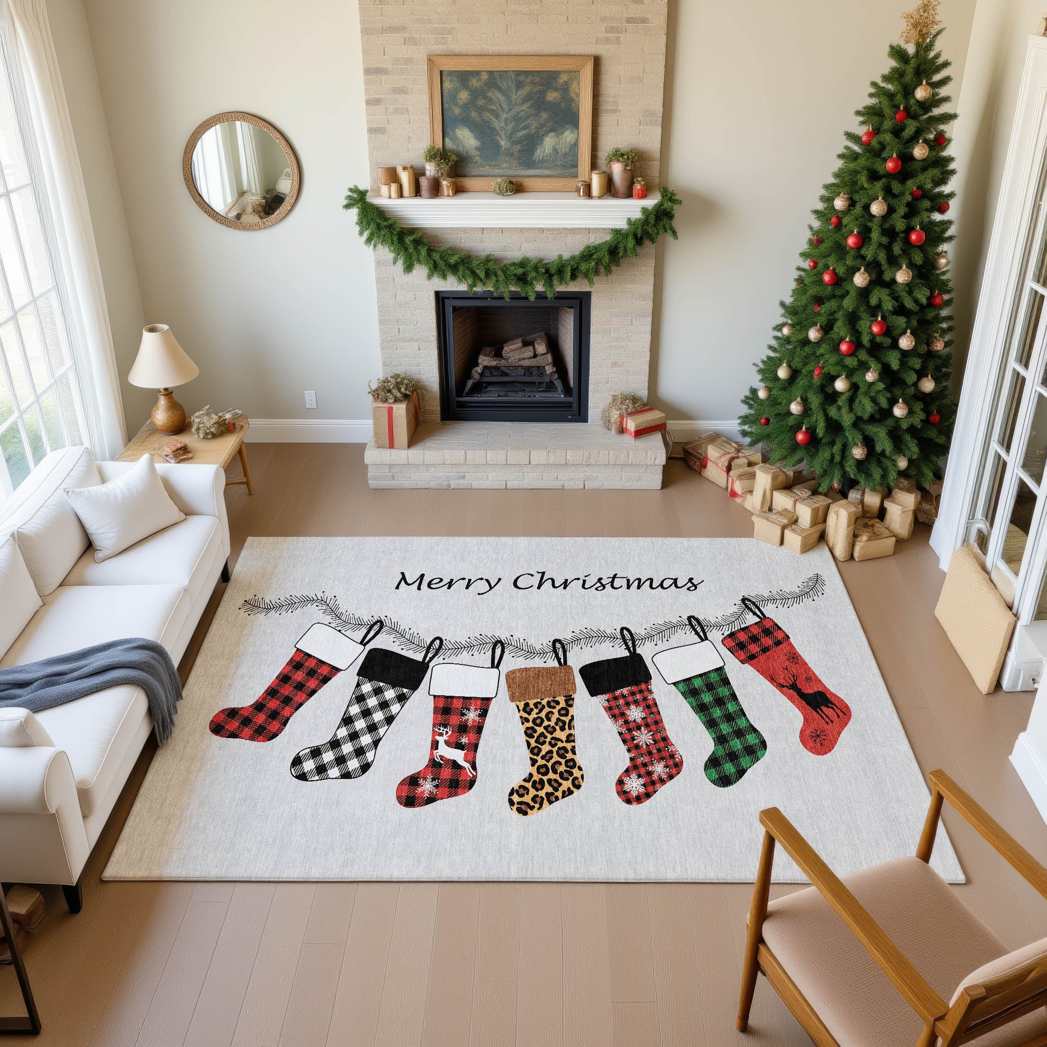 Luxury Washable Indoor/Outdoor Holiday MY5 Silver Gray Rug 2'6" x 3'10" #shape_Rectangle