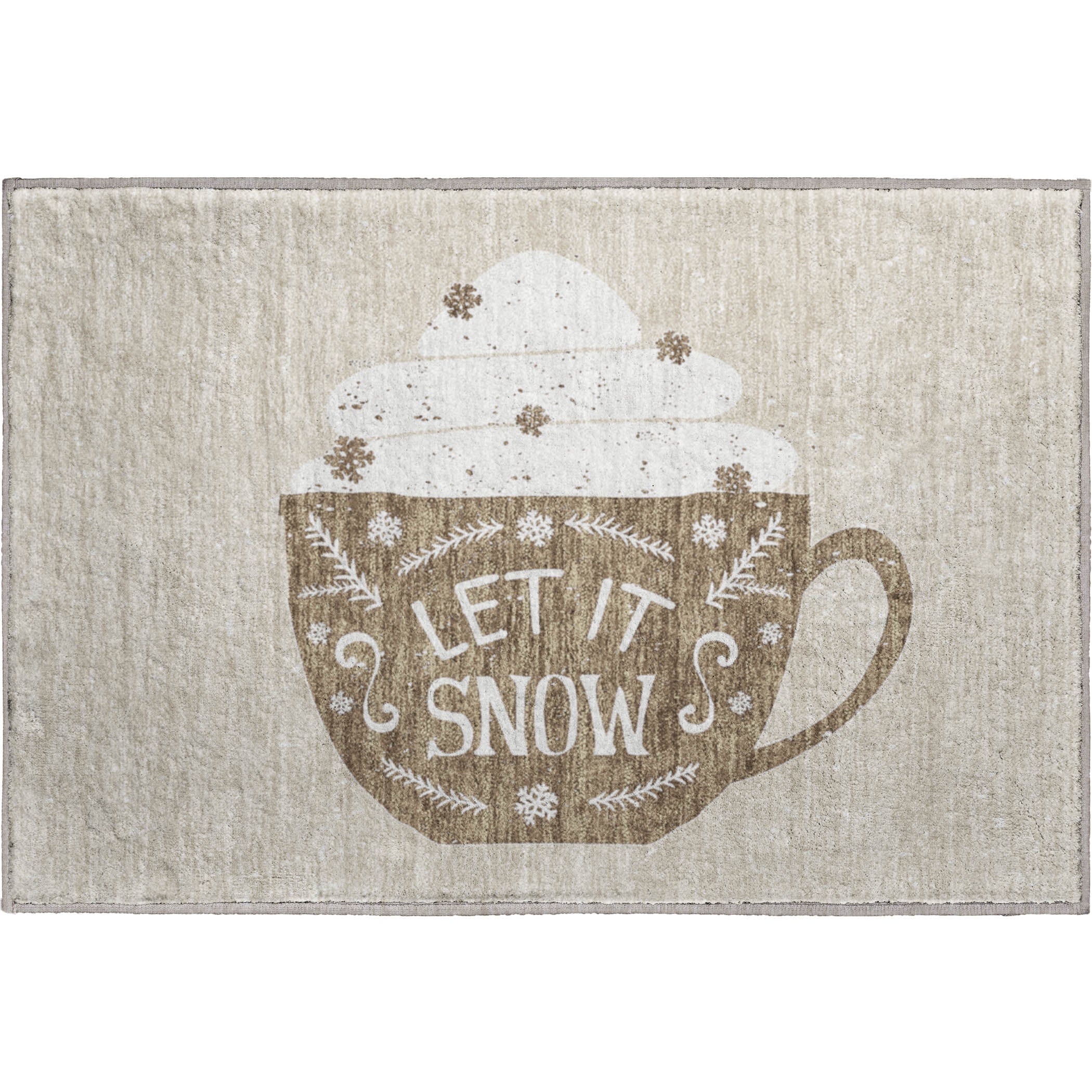 Luxury Washable Indoor/Outdoor Holiday MY7 Beige Brown Rug 1'8" x 2'6" #shape_Rectangle