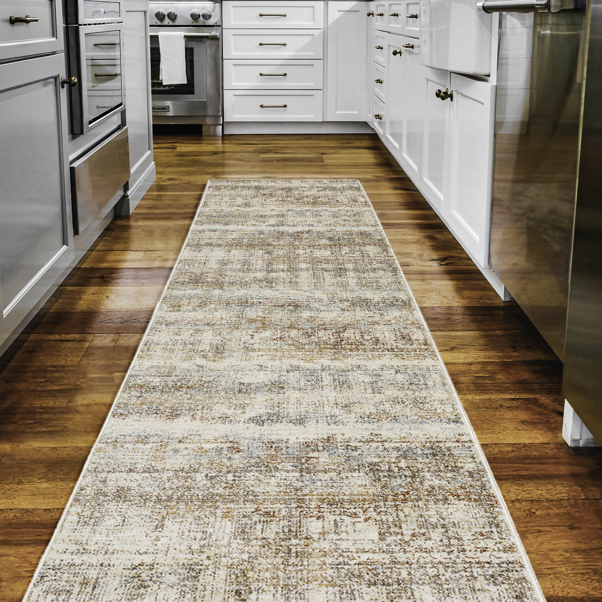 Transitional NA3 Beige Brown Rug 2'3" x 7'10" #shape_Runner