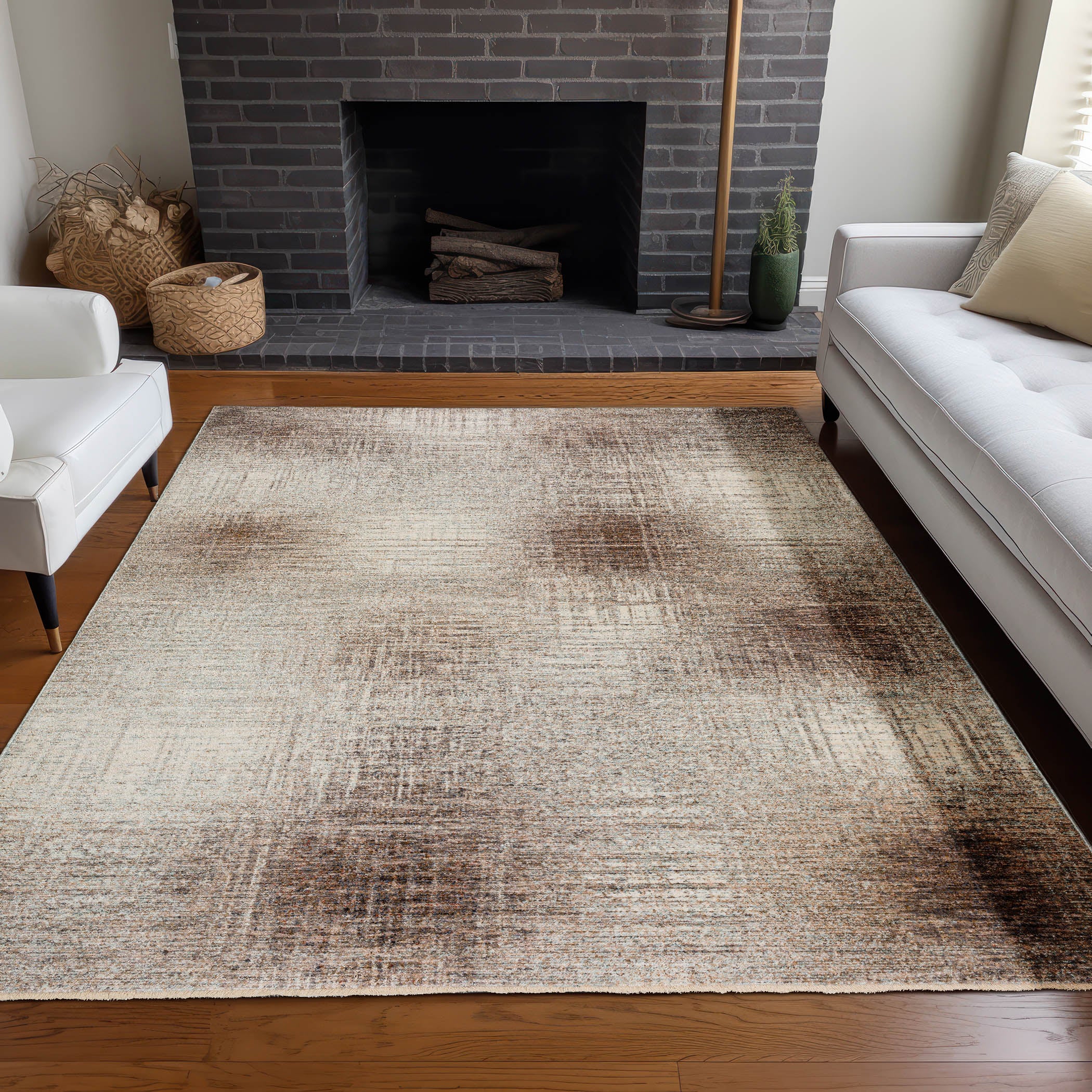 Transitional NA5 Beige Brown Rug 1'8" x 2'6" #shape_Rectangle