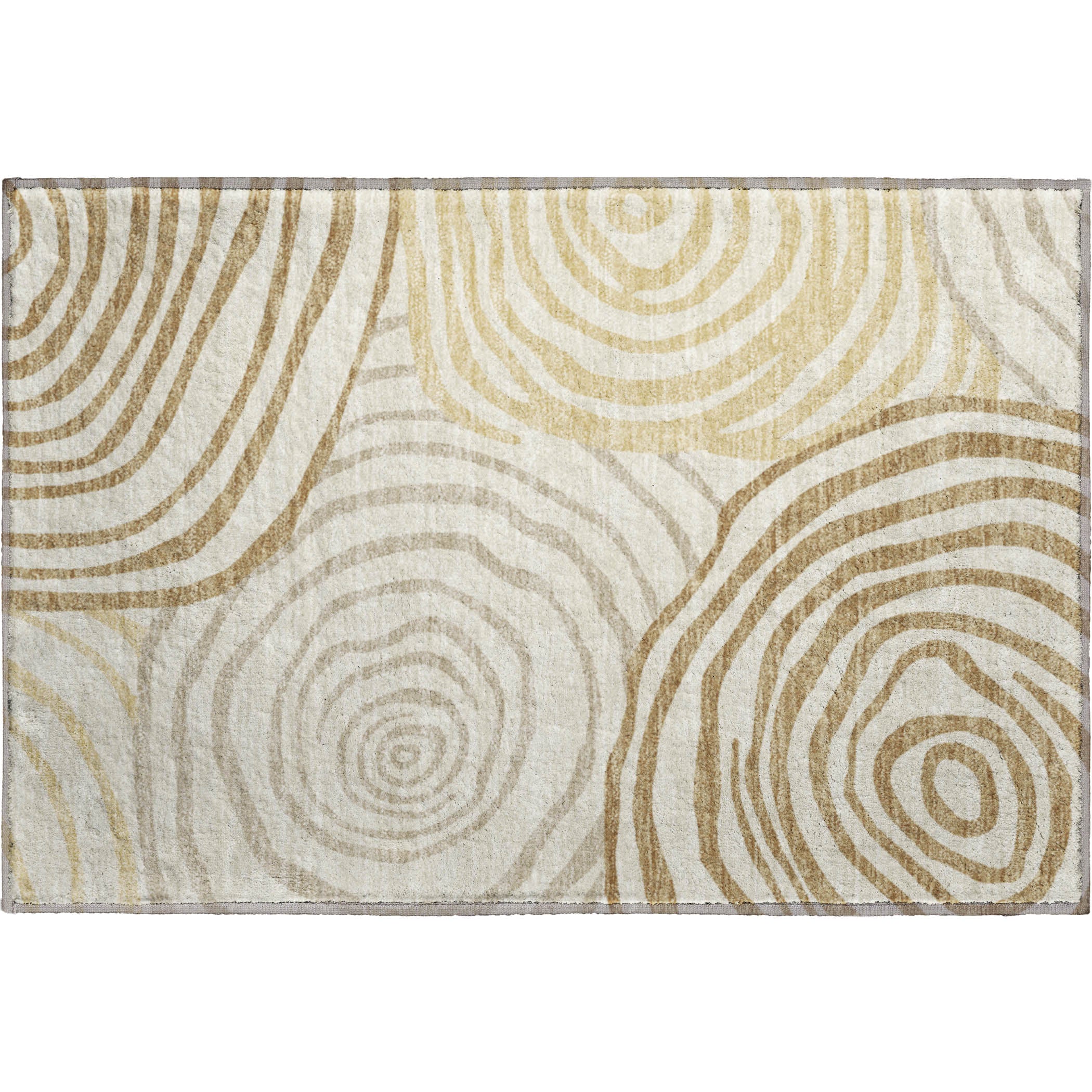 Luxury Machine Washable Indoor/Outdoor Transitional NO10 Gold Rug 1'8" x 2'6" #shape_Rectangle