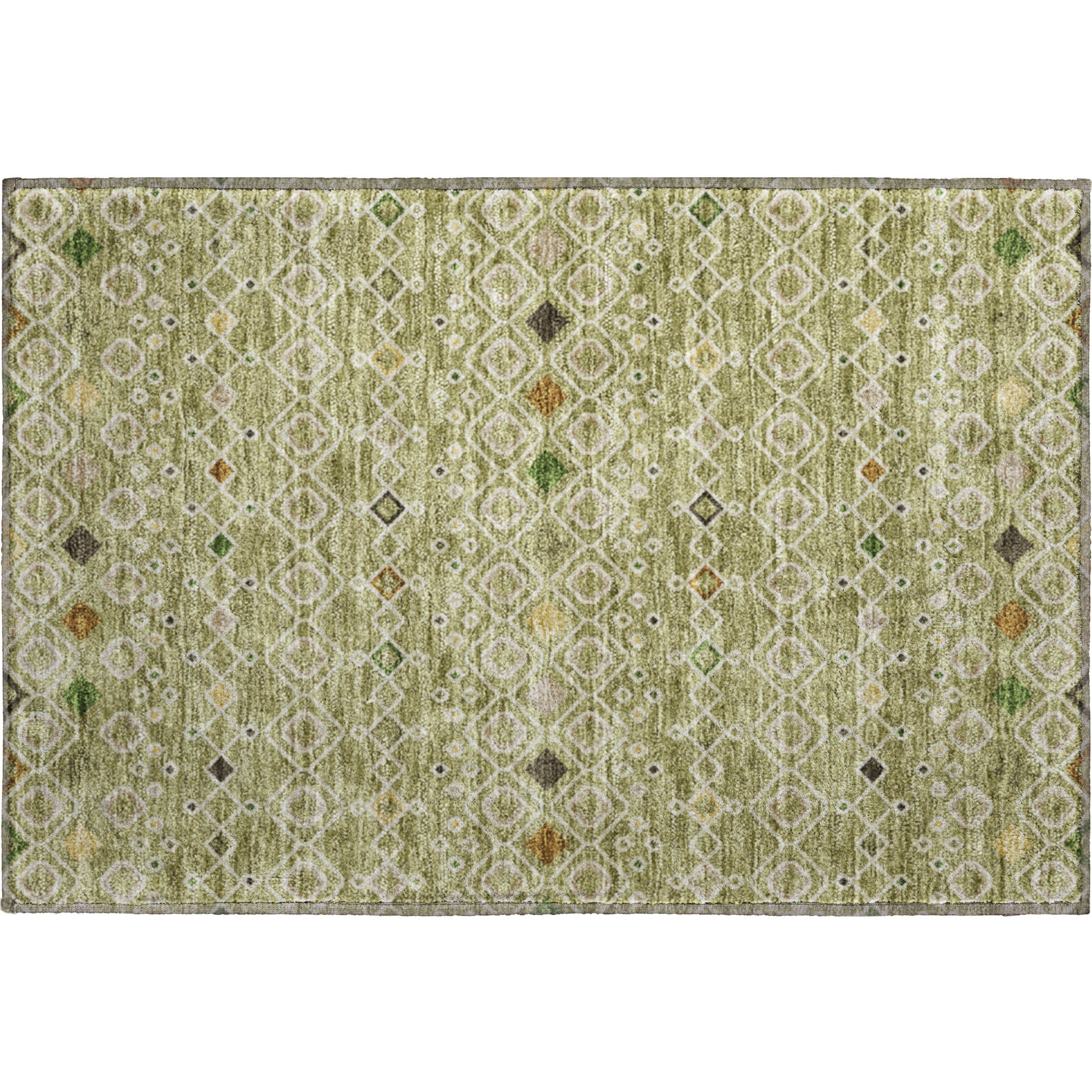 Luxury Machine Washable Indoor/Outdoor Transitional NO12 Sage Green Rug 1'8" x 2'6" #shape_Rectangle