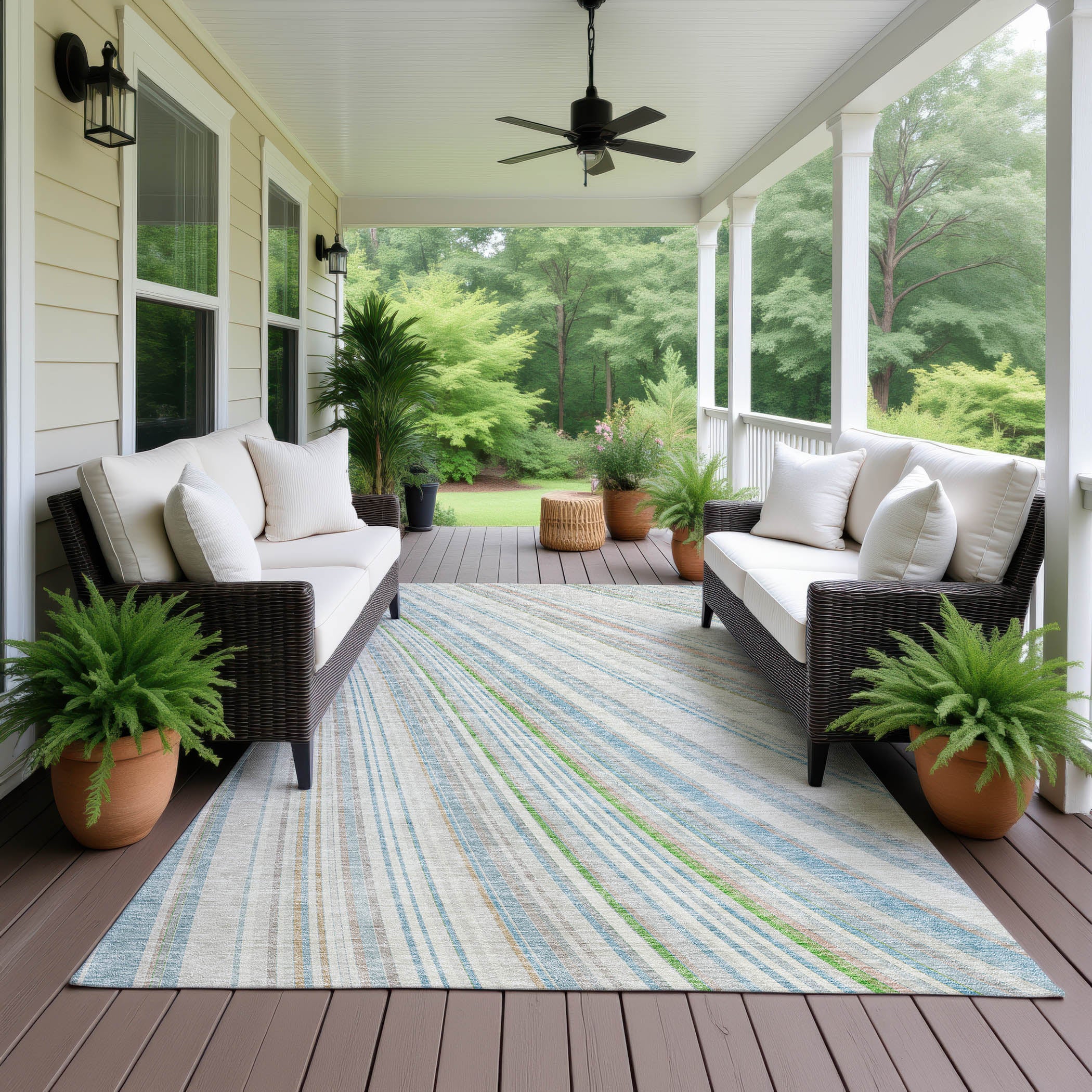 Luxury Machine Washable Indoor/Outdoor Transitional NO14 Ivory Rug 2'6" x 3'10" #shape_Rectangle