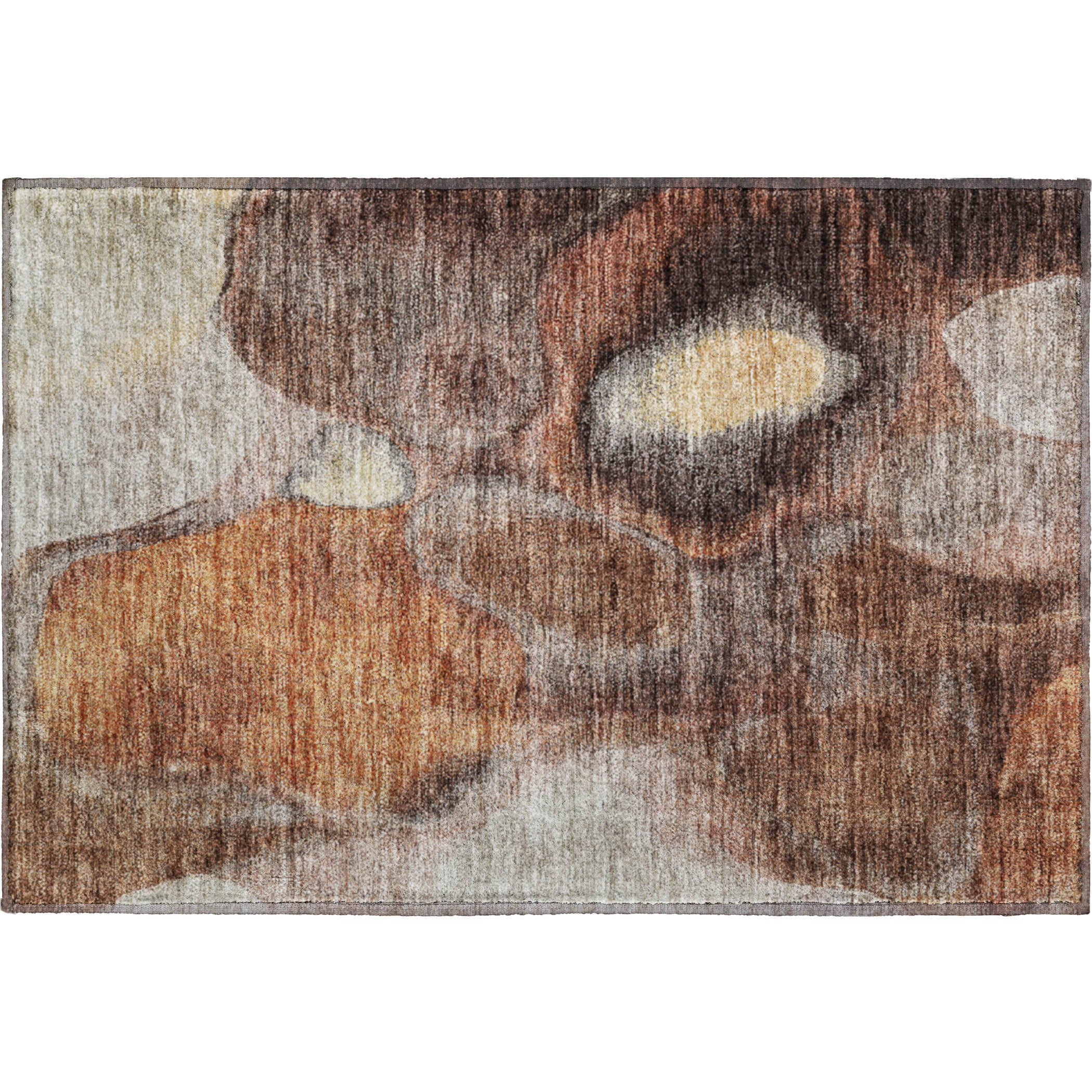 Luxury Machine Washable Indoor/Outdoor Transitional NO2 Coffee Brown Rug 1'8" x 2'6" #shape_Rectangle