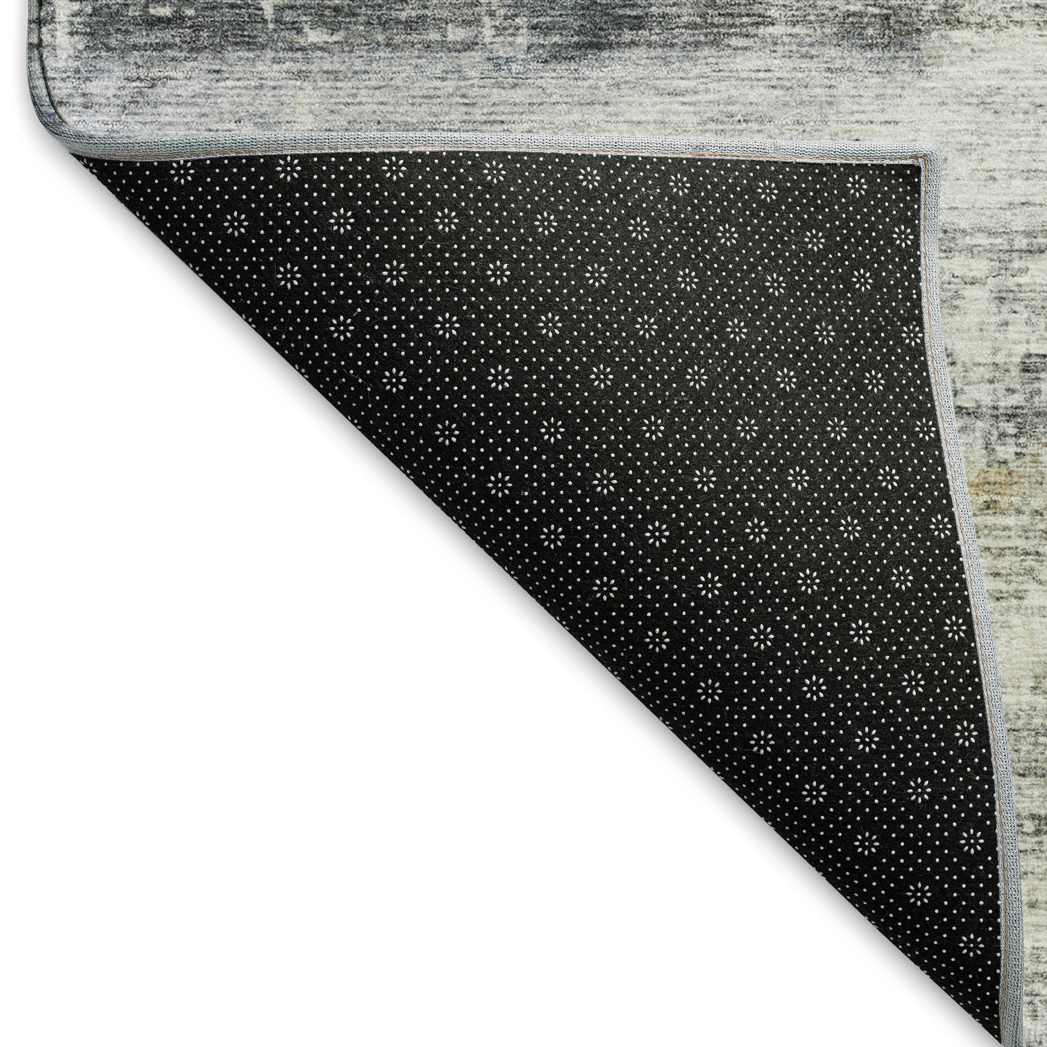 Luxury Machine Washable Indoor/Outdoor Transitional NO3 Silver Gray Rug 1'8" x 2'6" #shape_Rectangle