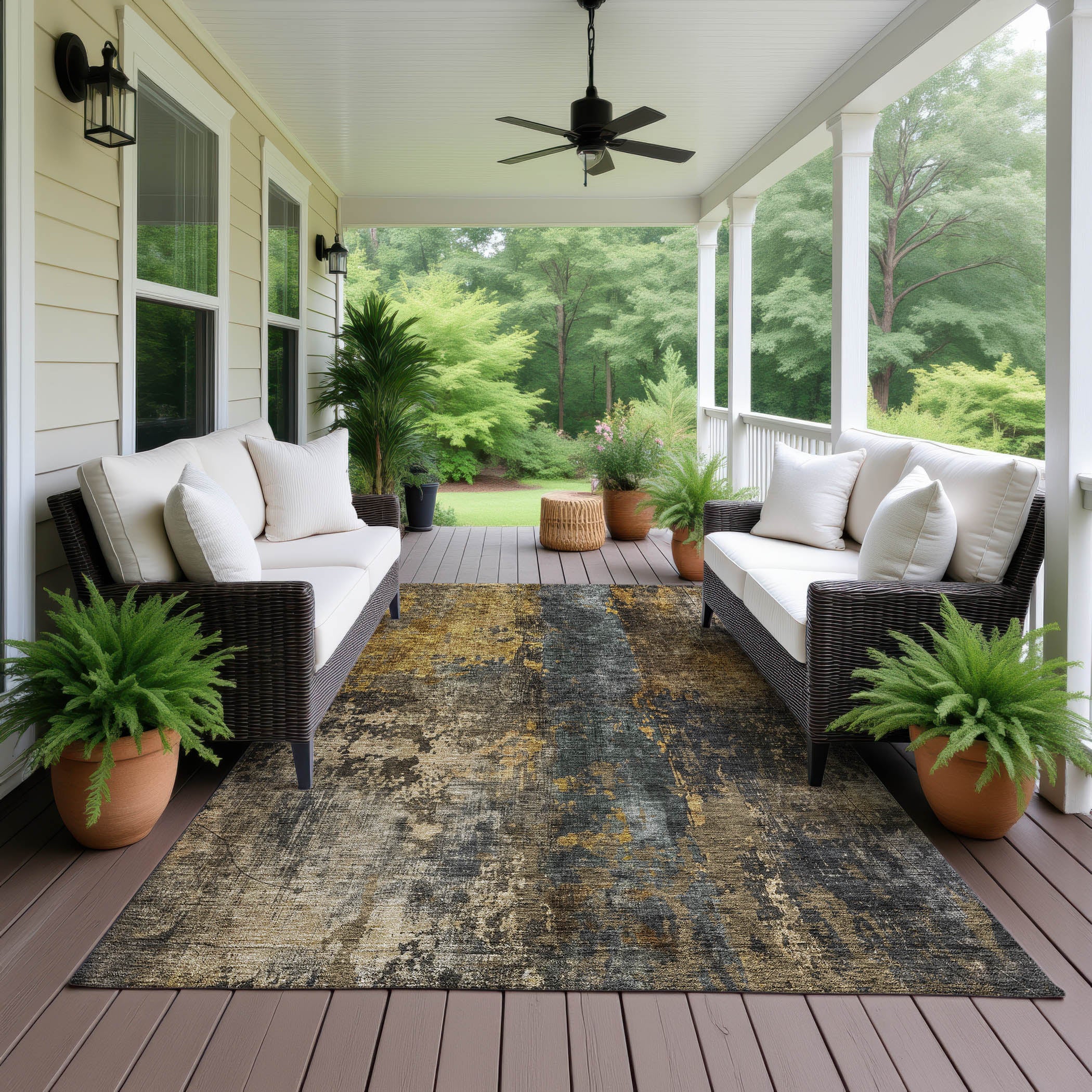 Indoor/Outdoor Contemporary NV12 Gray Rug 2'6" x 3'10" #shape_Rectangle