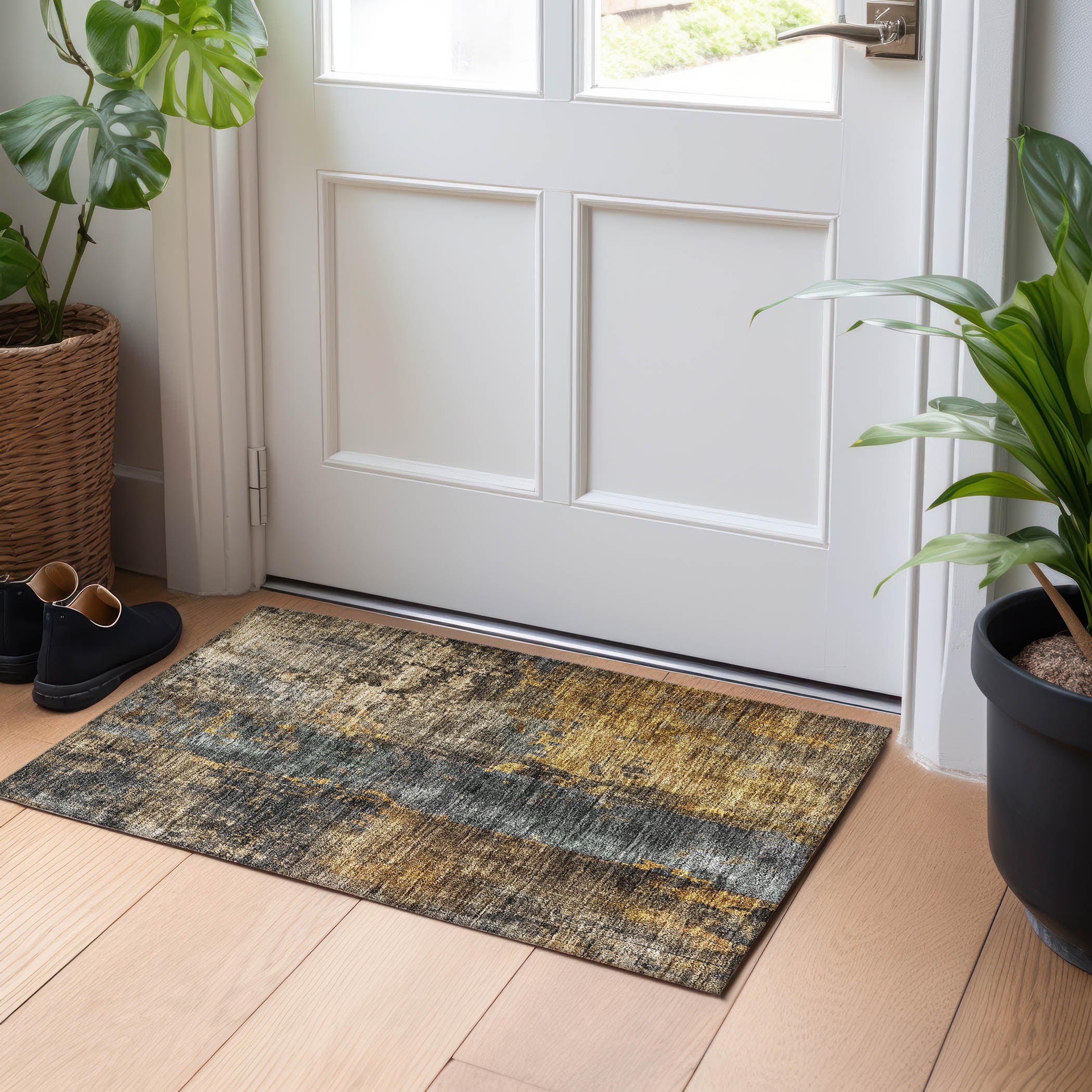 Indoor/Outdoor Contemporary NV12 Gray Rug 1'8" x 2'6" #shape_Rectangle