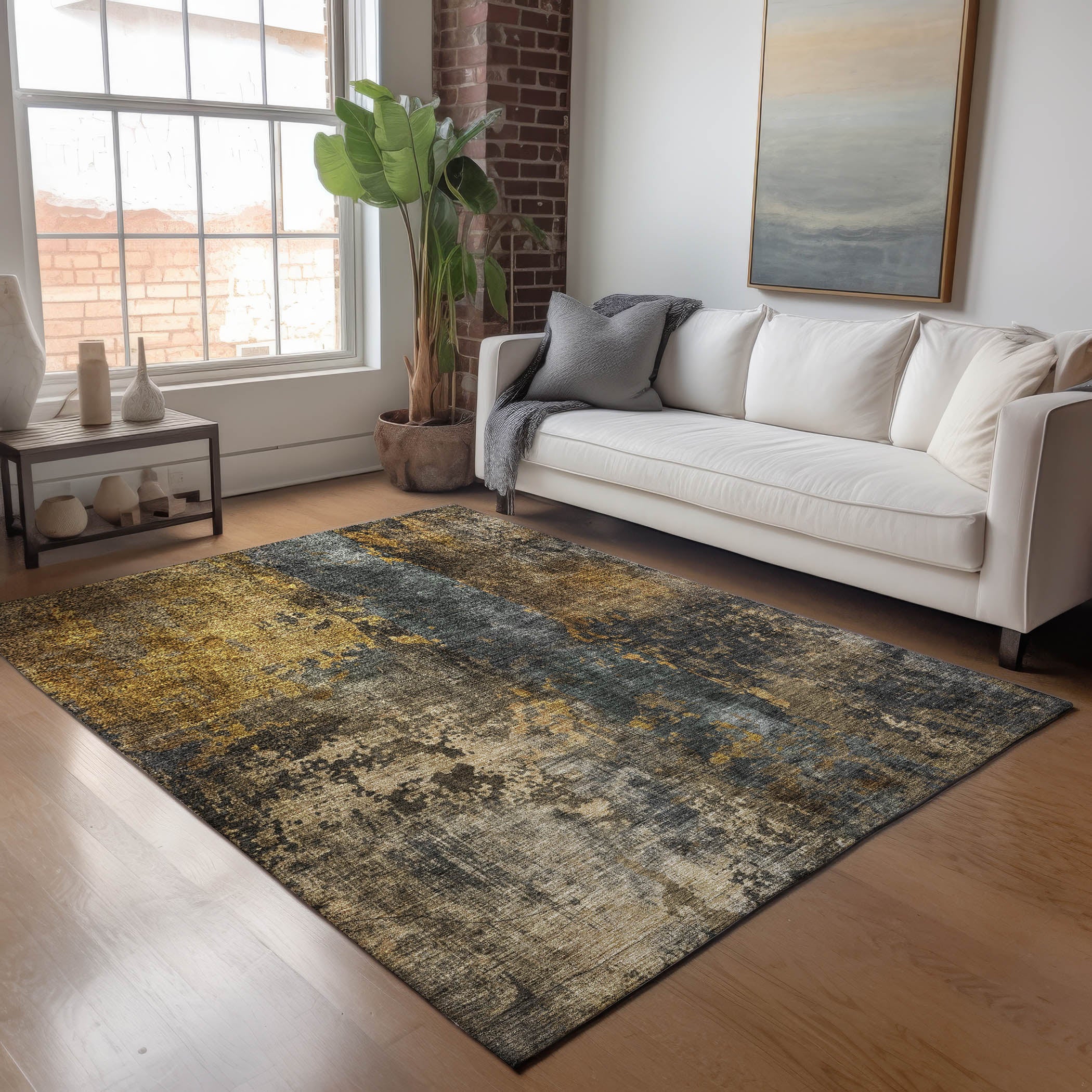 Indoor/Outdoor Contemporary NV12 Gray Rug 2'6" x 3'10" #shape_Rectangle